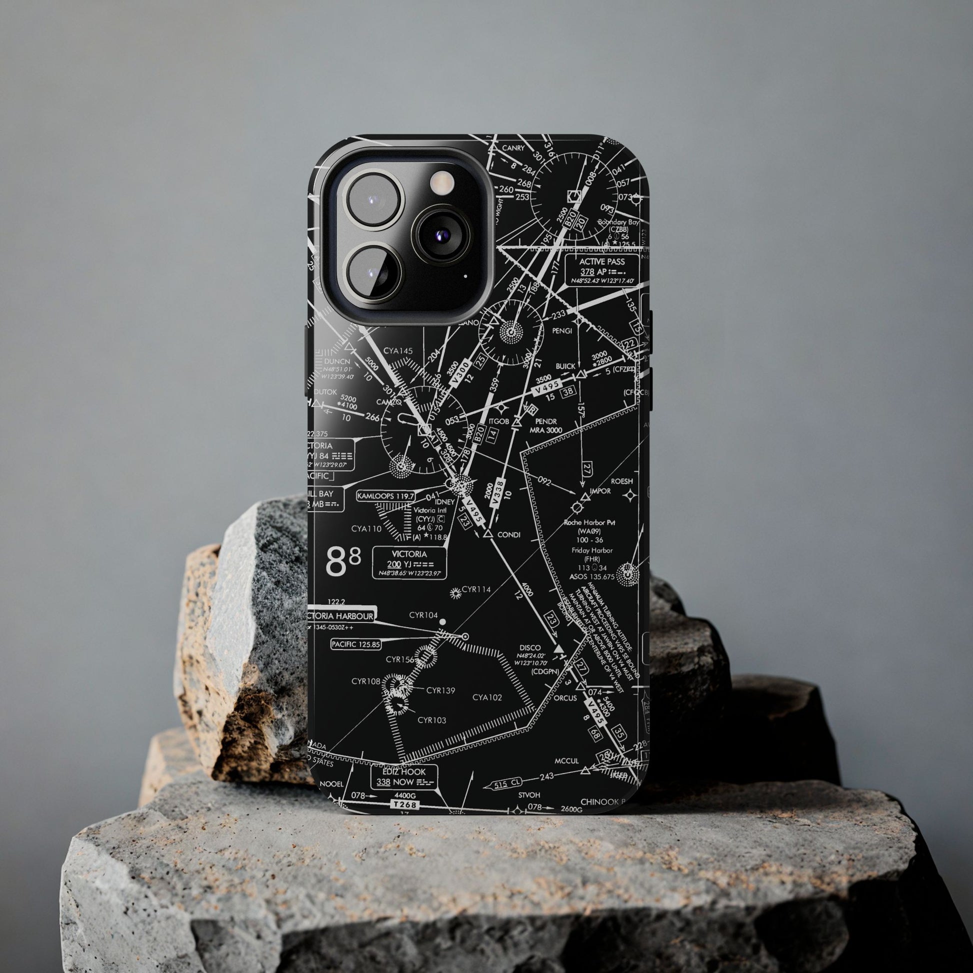Enroute Low Altitude Chart tough phone cases (ELUS1/b&w)