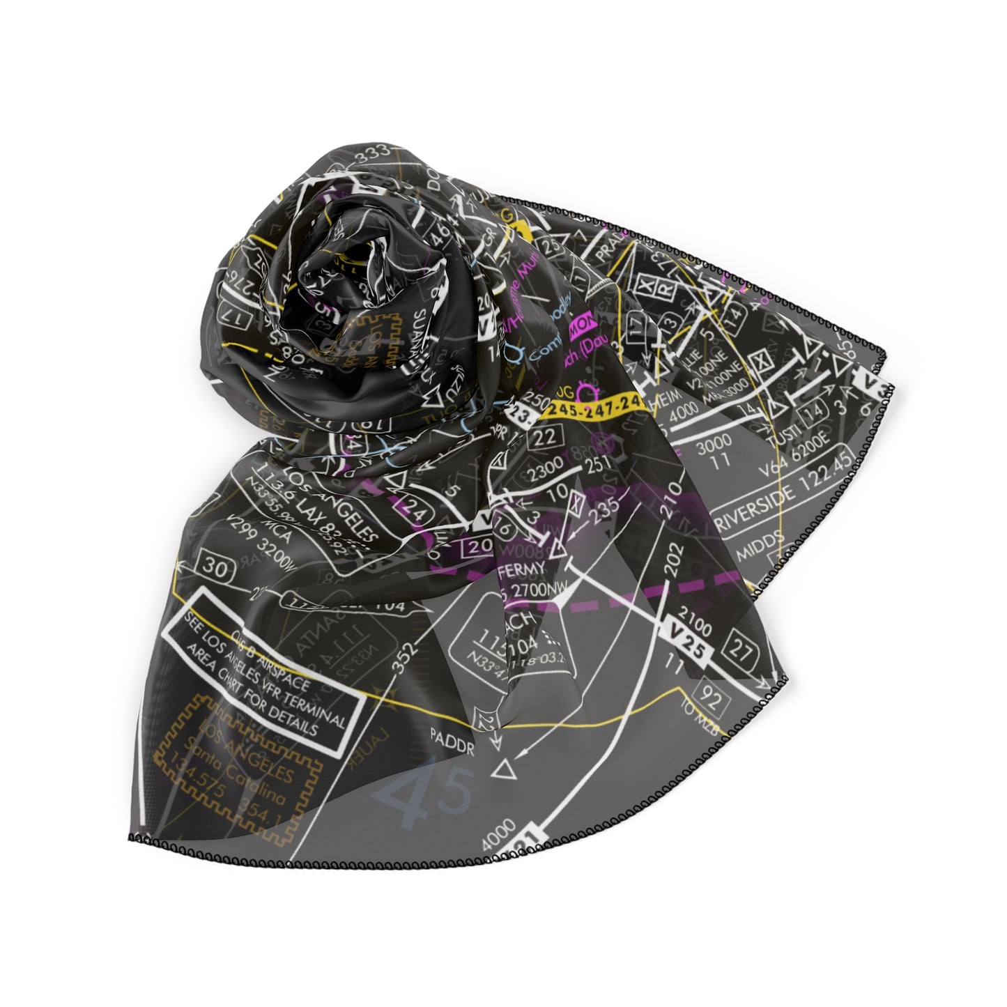 Enroute Low Altitude Chart (b&w) poly scarf