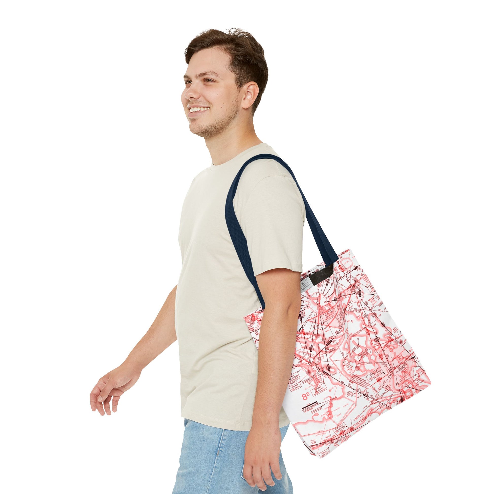 Enroute Low Altitude Chart tote bag (ELUS1/red&white)