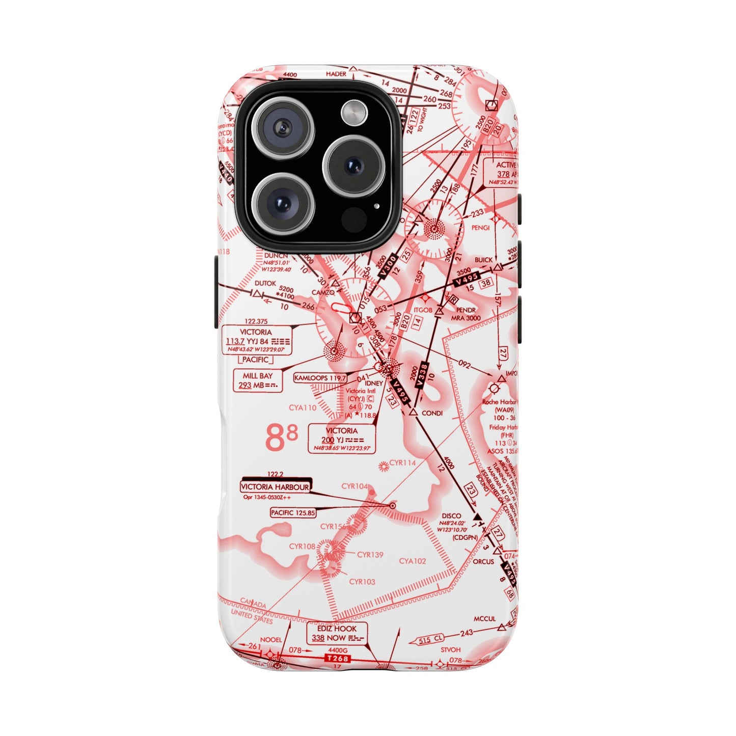 Enroute Low Altitude Chart (ELUS1) tough phone cases (red&white)