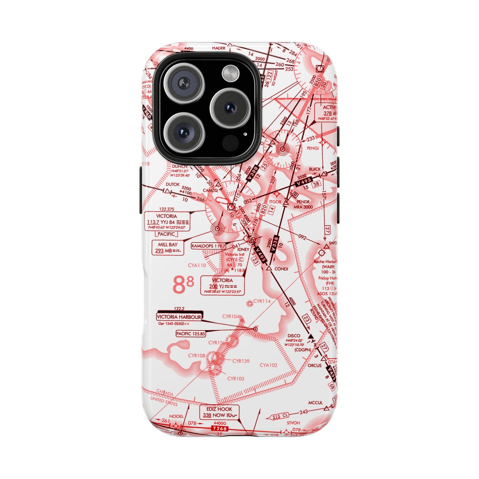Enroute Low Altitude Chart (ELUS1) tough phone cases (red&white)