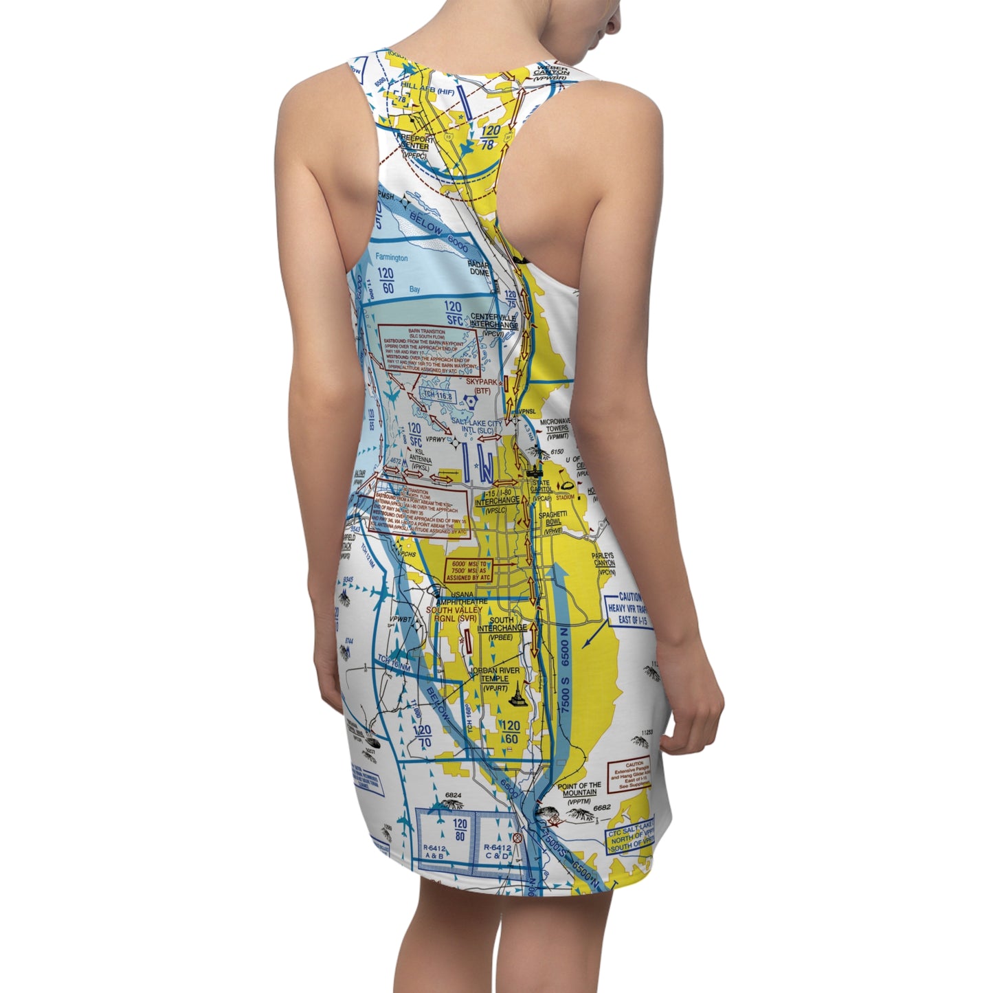 Salt Lake City Flyway Chart racerback dress