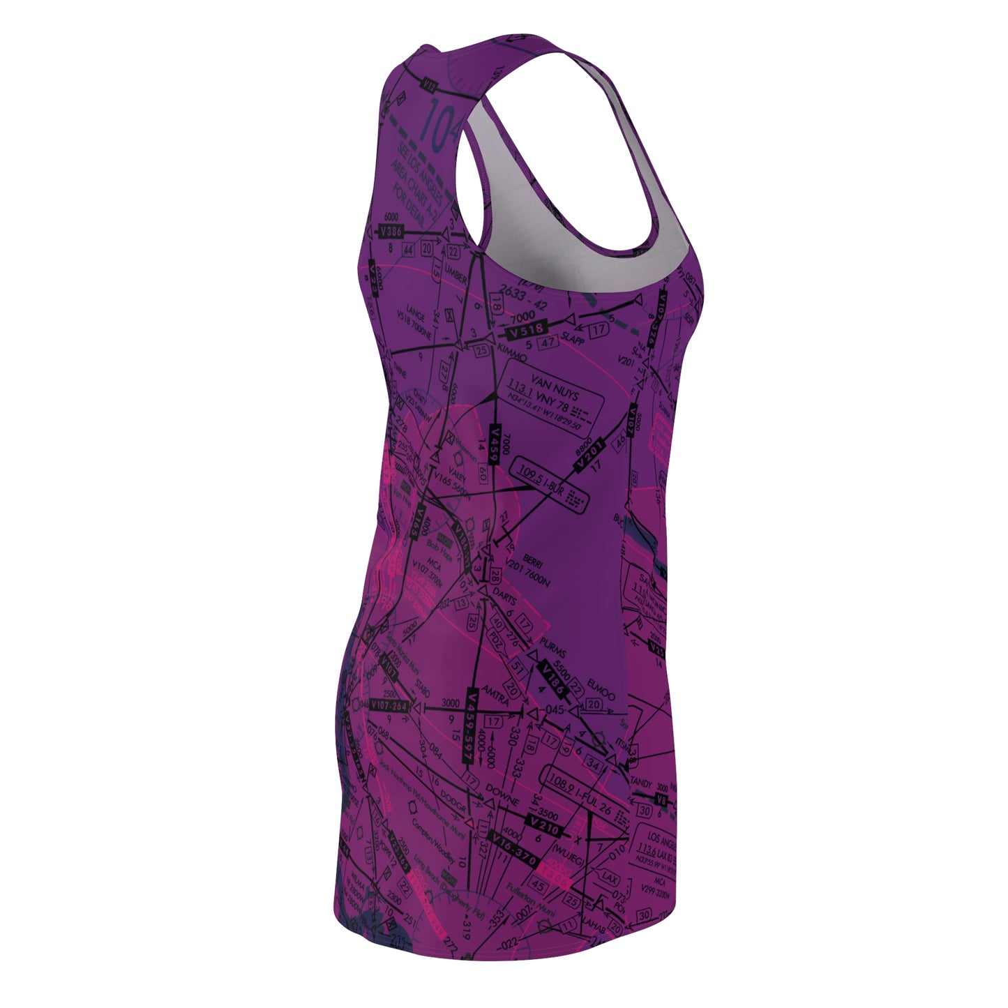 Enroute Low Altitude Chart (ELUS3) racerback dress (purple)