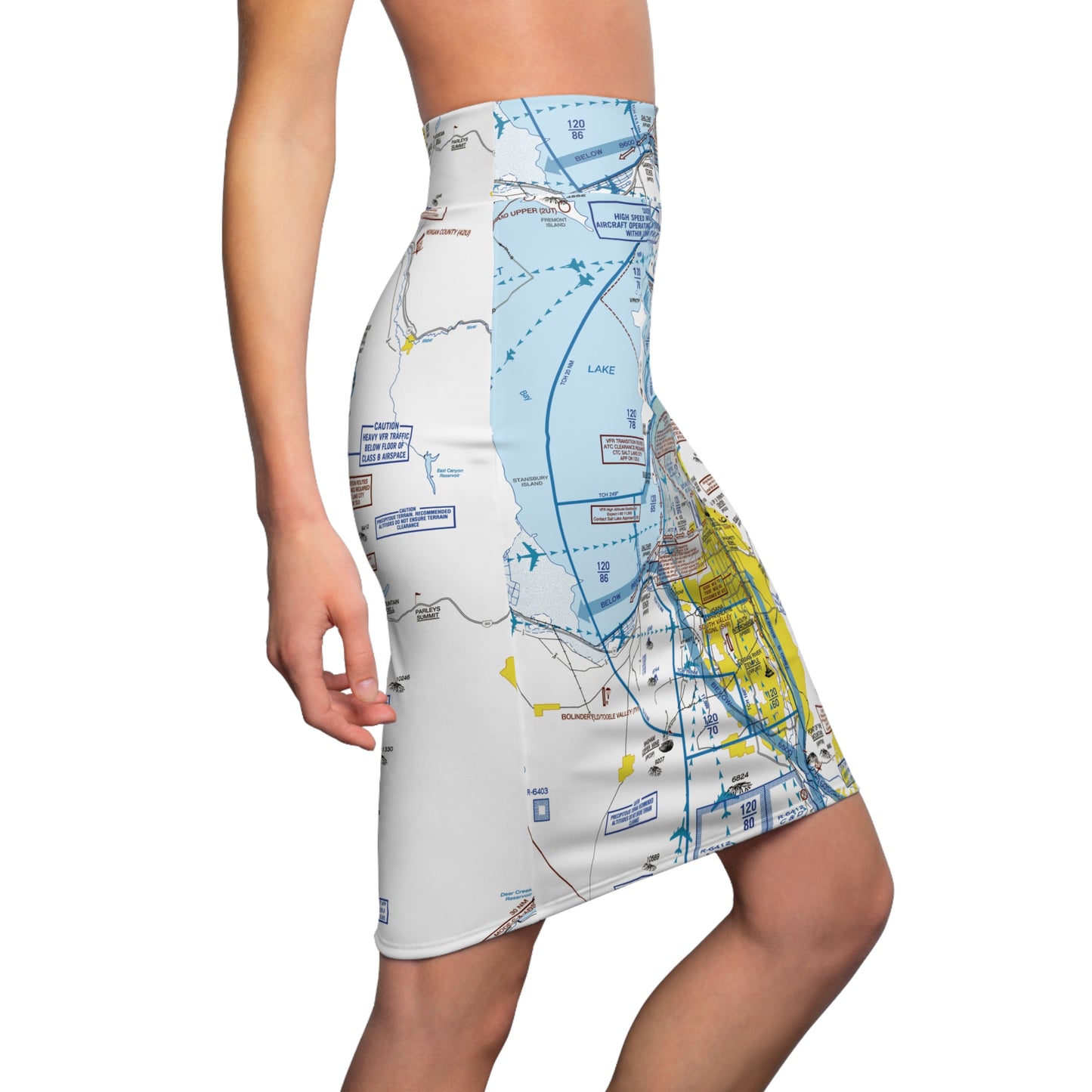 Salt Lake City Flyway Chart pencil skirt