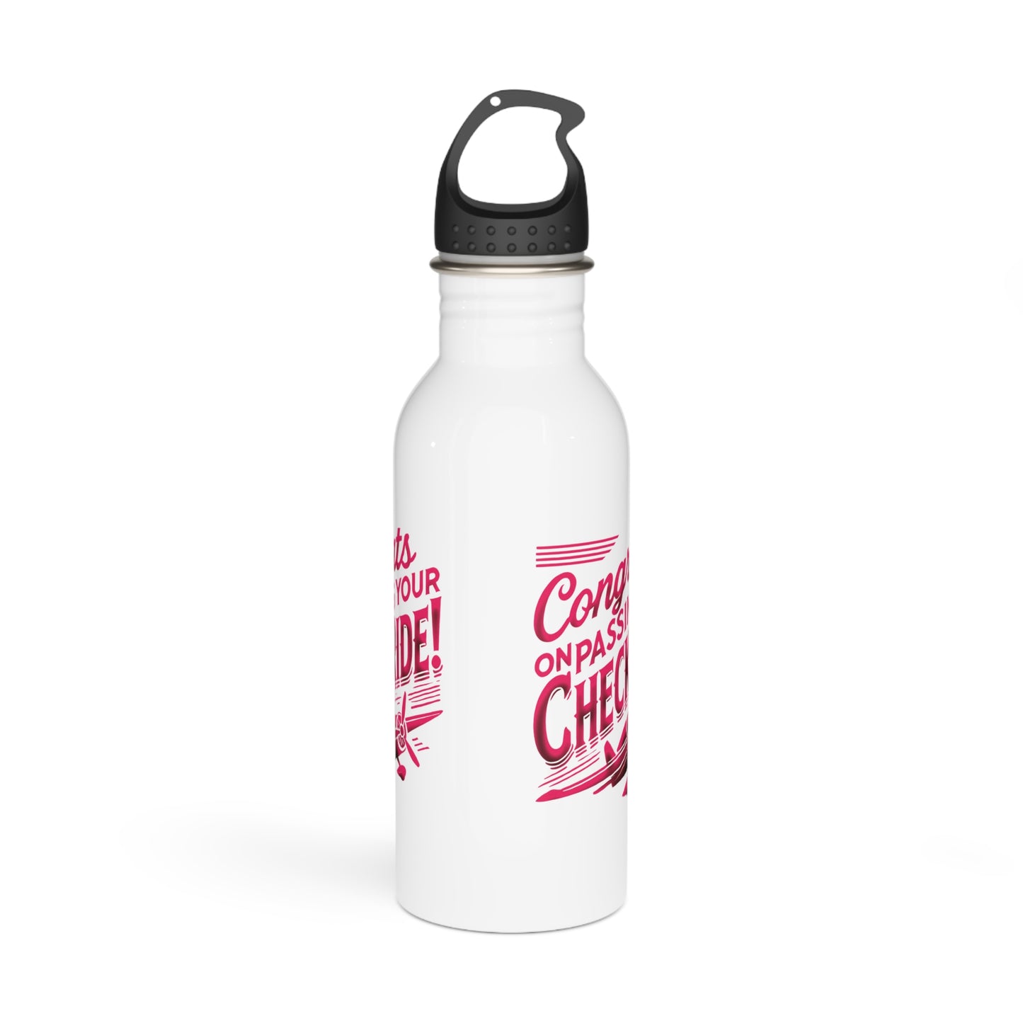 Congrats on passing your checkride! 20 oz. stainless steel water bottle (v1. pink)