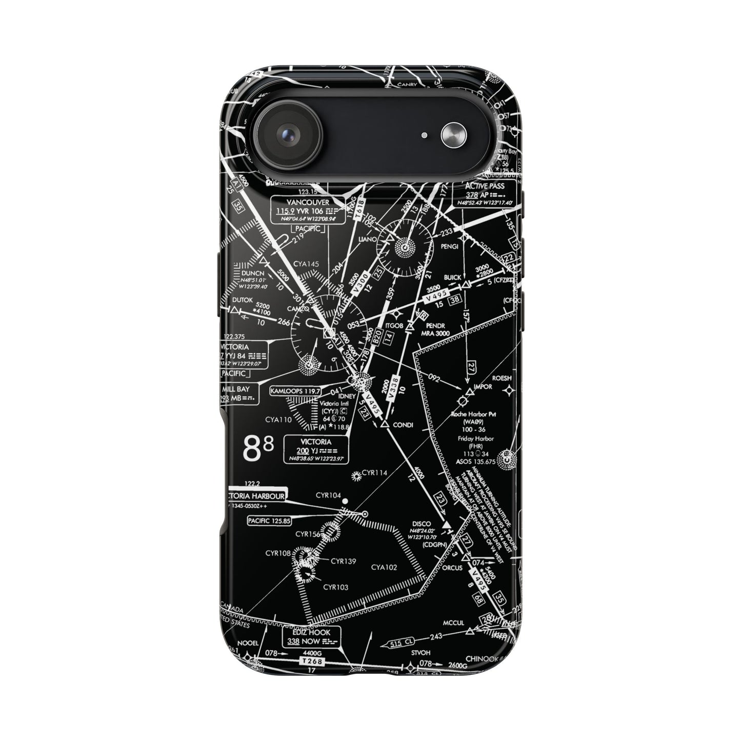 Enroute Low Altitude Chart tough phone cases (ELUS1/b&w)
