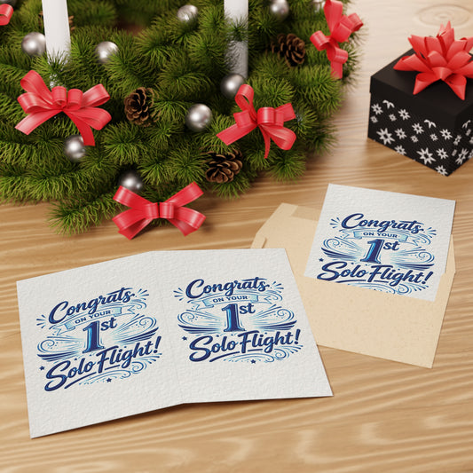 Congrats on your 1st Solo Flight! pack of 10 postcards (v3. blue)