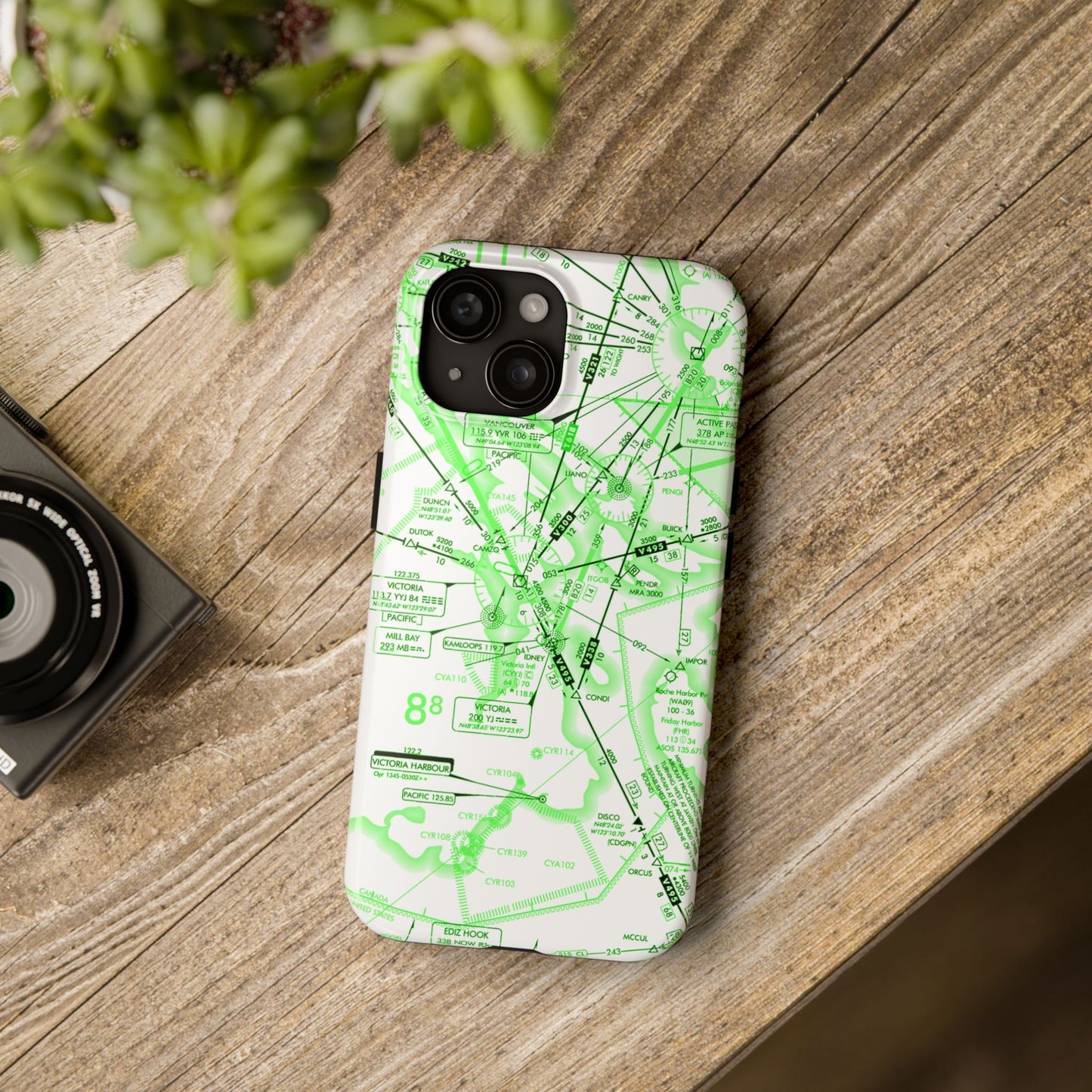Enroute Low Altitude Chart (ELUS1) tough phone cases (green&white)
