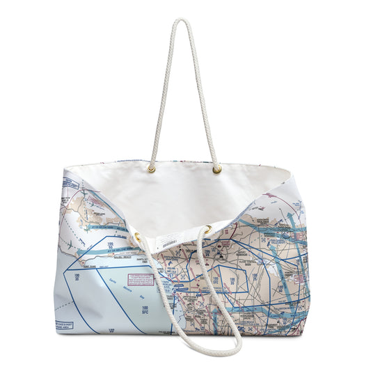 Aeronautical Chart weekender tote bag (LAX Flyway Chart)