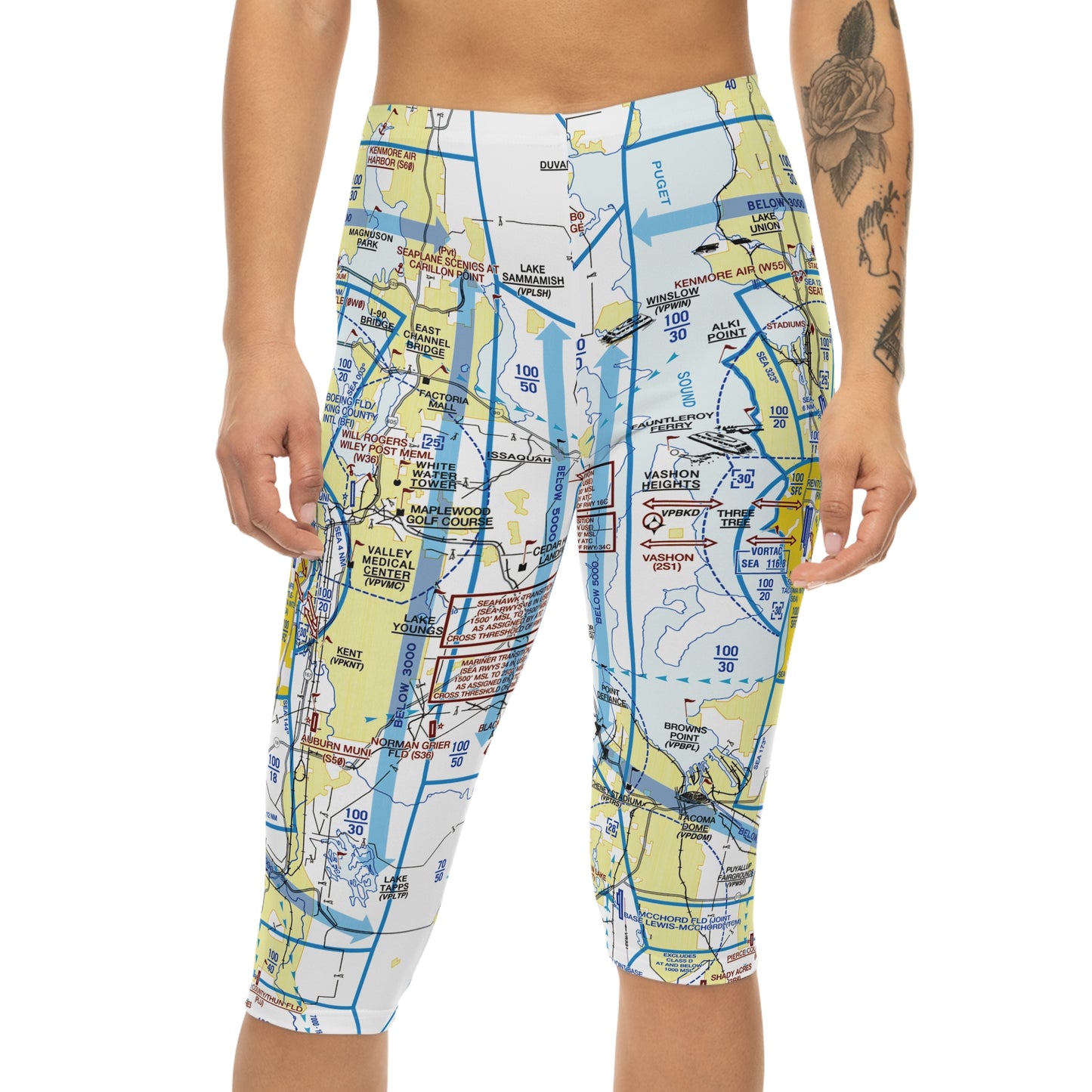 Seattle Flyway Chart capri leggings