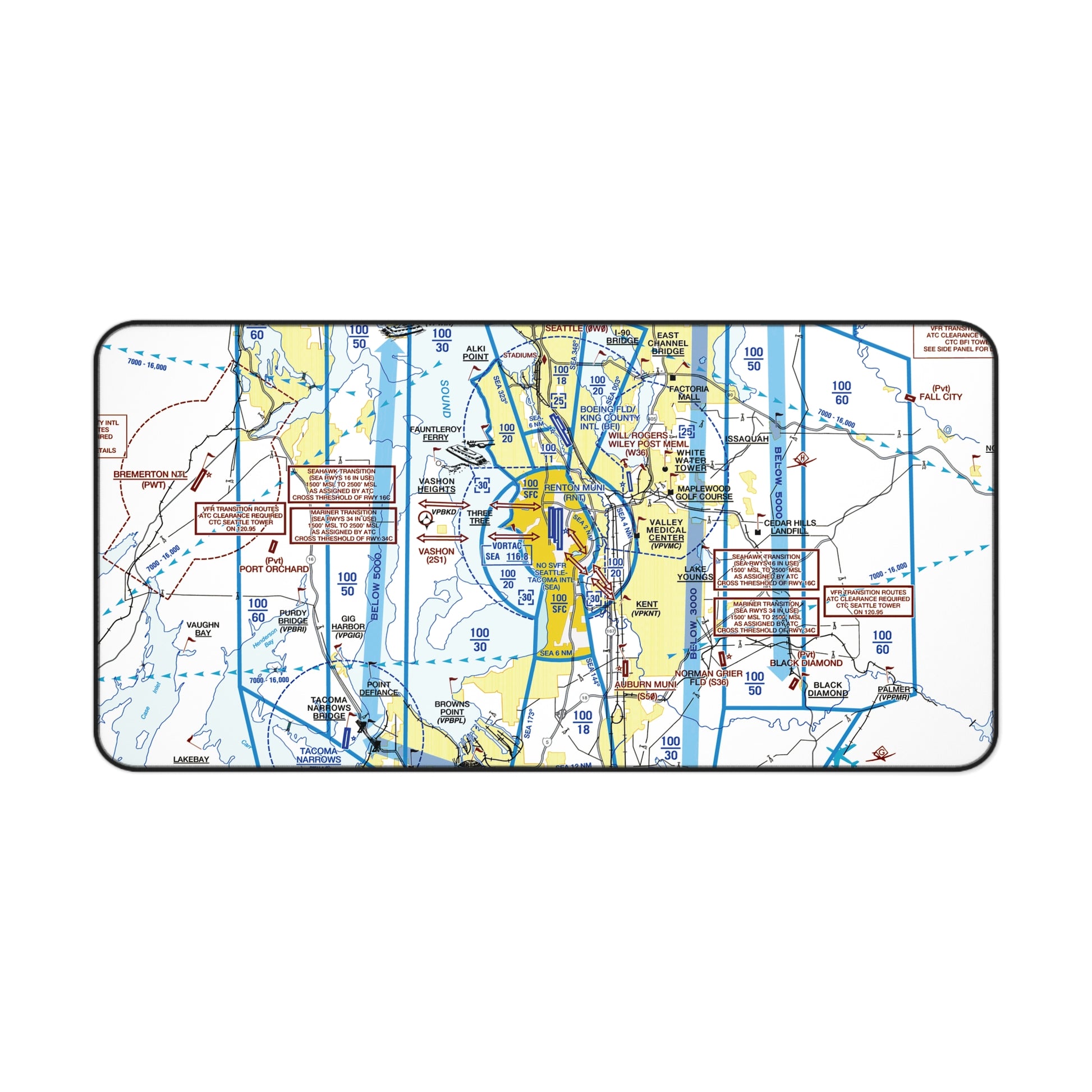 Seattle Flyway Chart desk mat