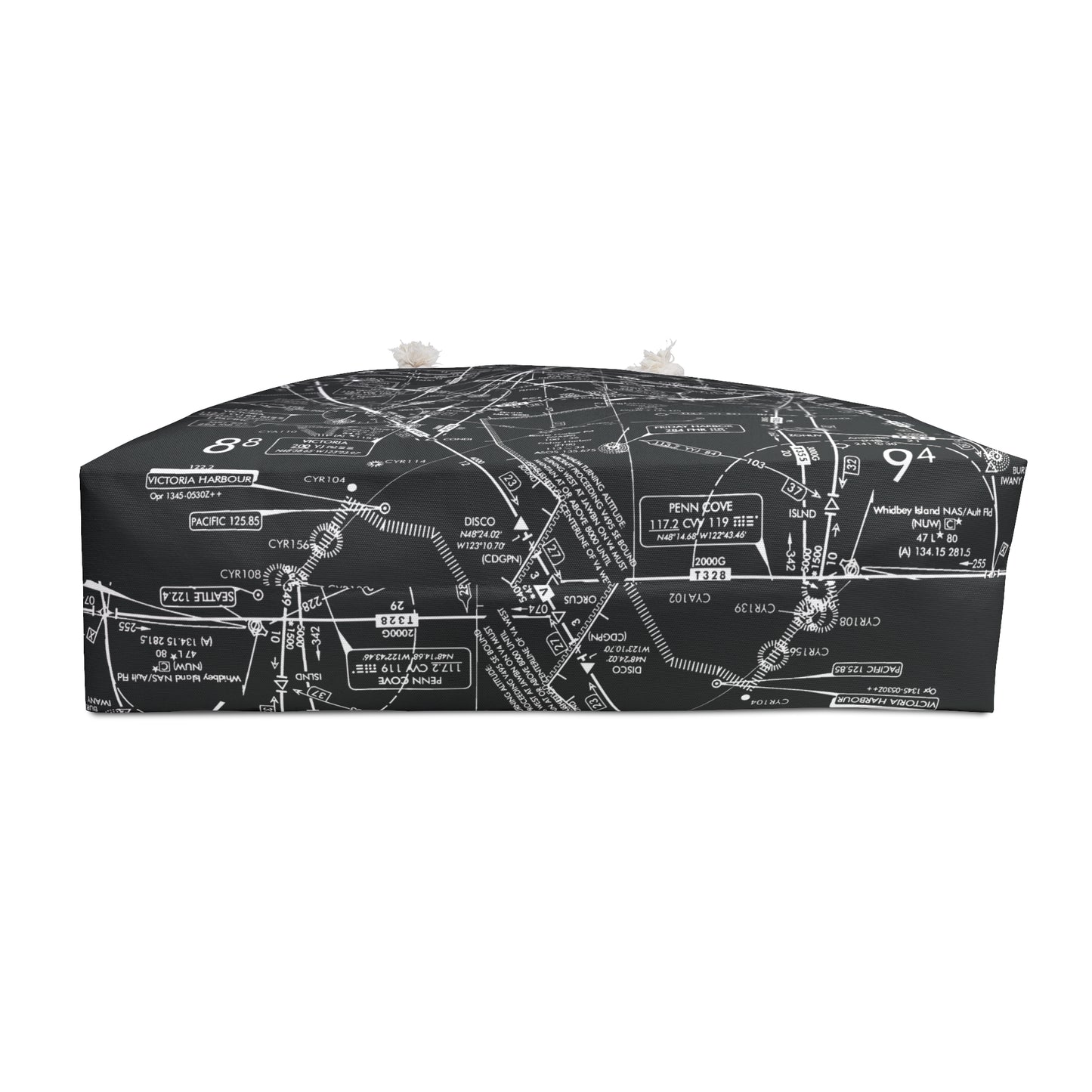 Aeronautical Chart weekender tote bag (ELUS1/b&w)