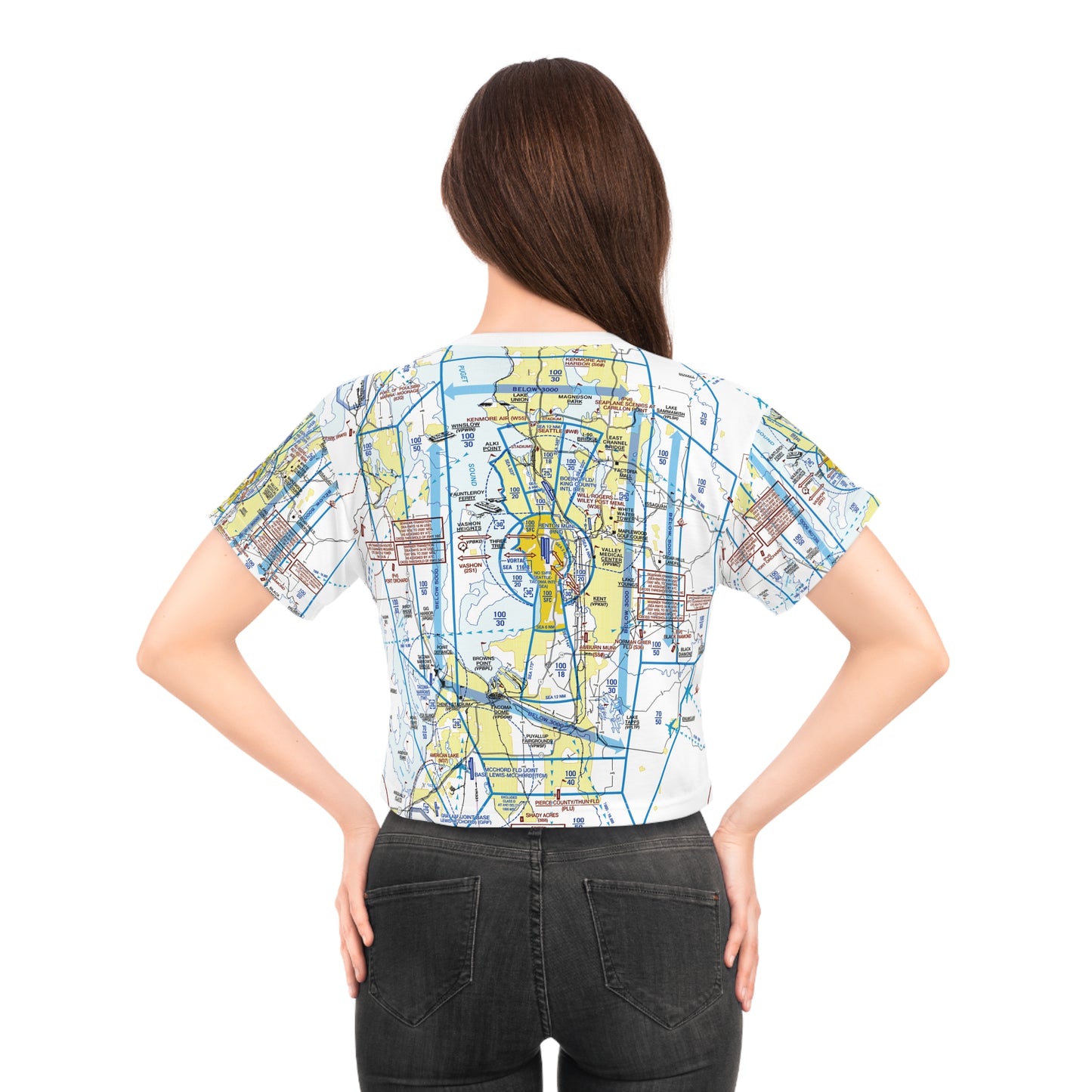 Seattle Flyway Chart crop tee