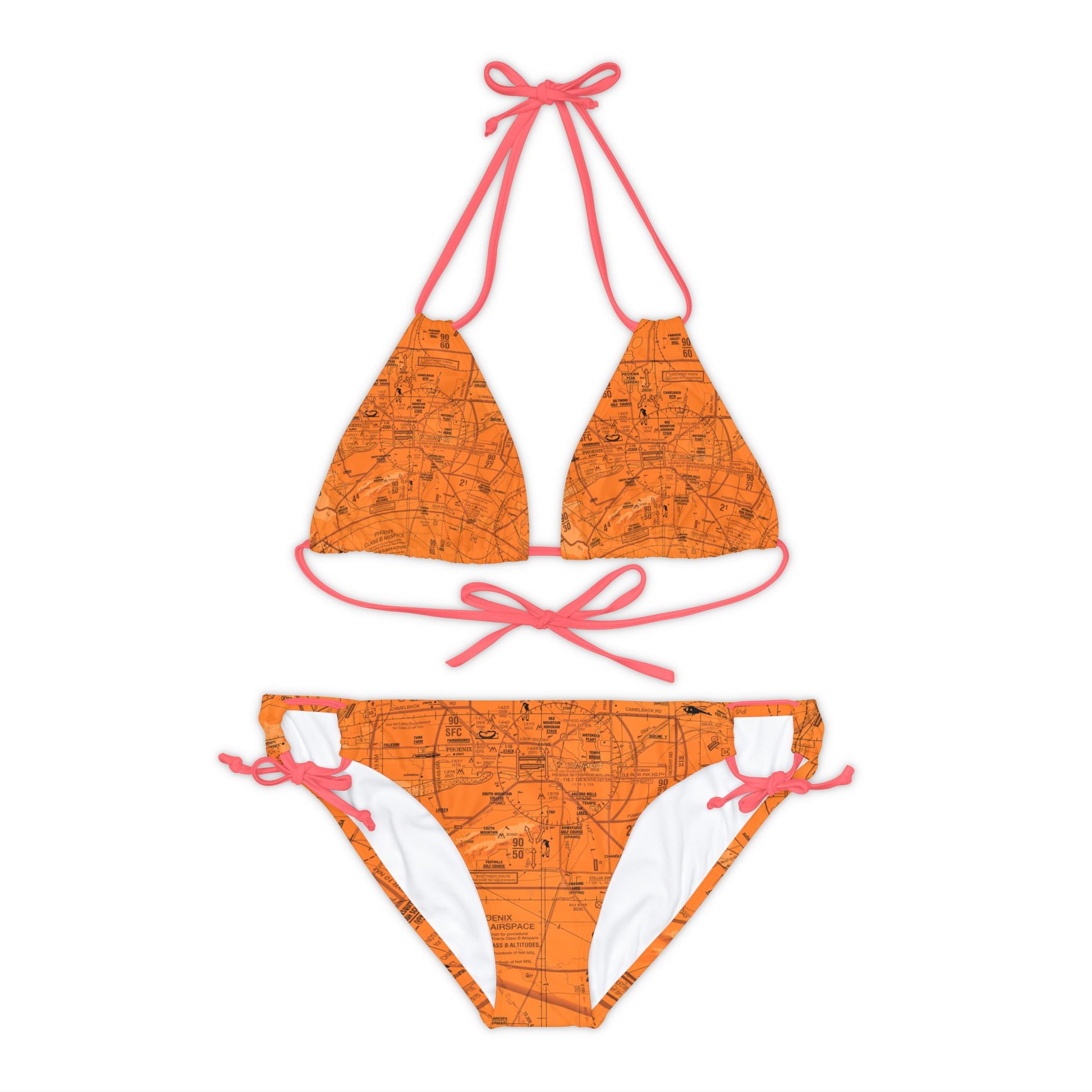 Phoenix TAC Chart strappy bikini set (orange)