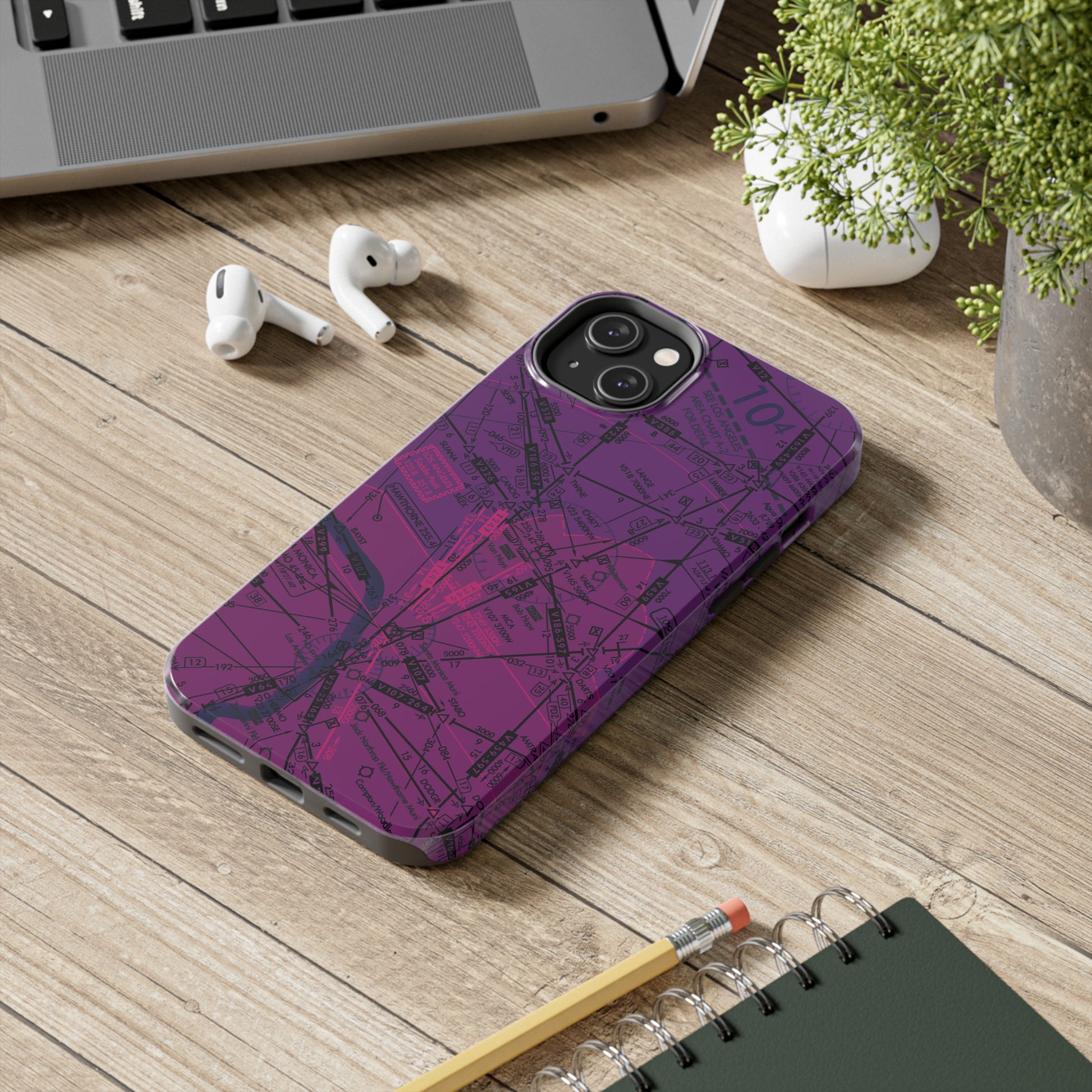 Enroute Low Altitude Chart (ELUS3) tough phone cases (purple)