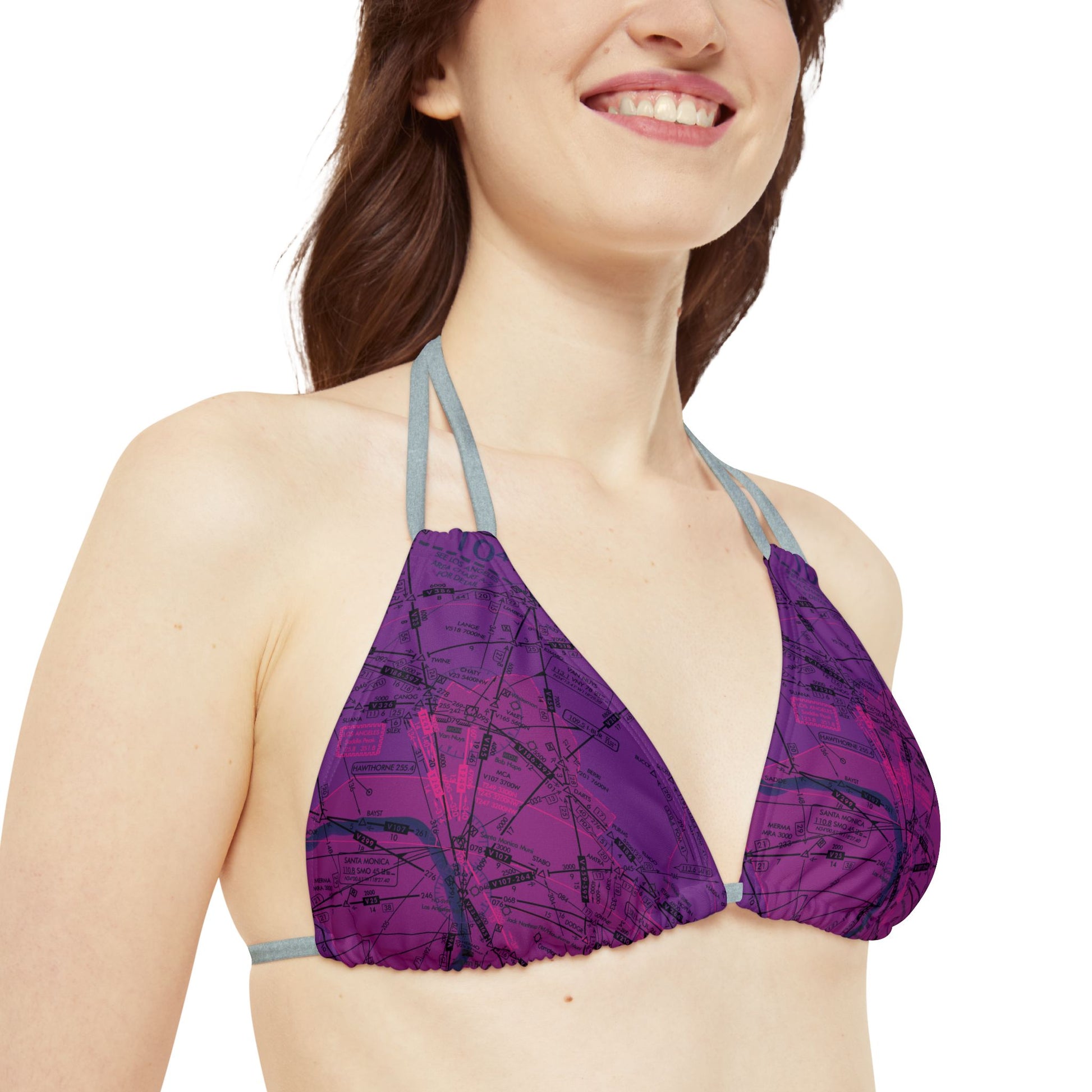 Enroute Low Altitude (ELUS3) Chart strappy bikini set (purple)