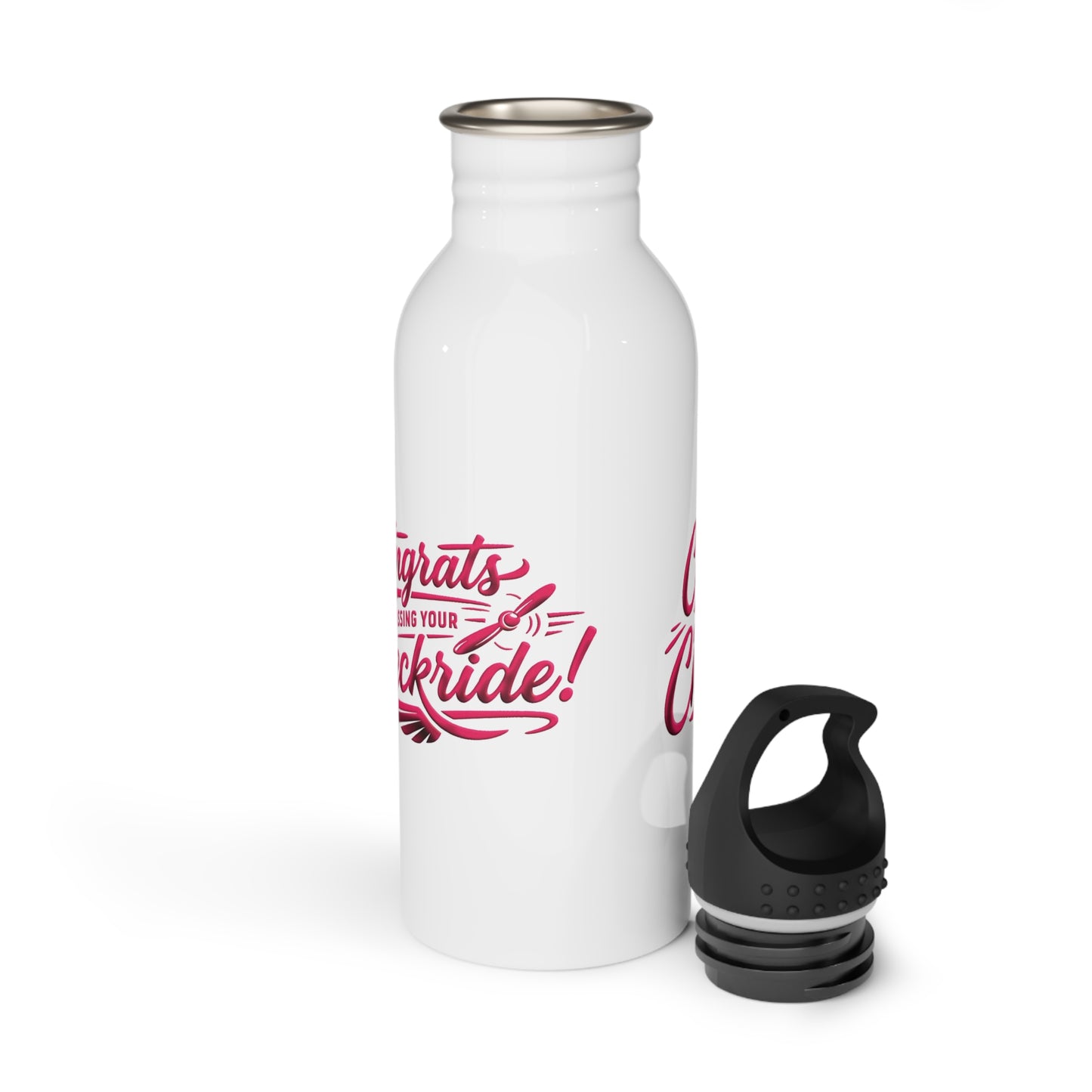 Congrats on passing your checkride! 20 oz. stainless steel water bottle (v4. pink)