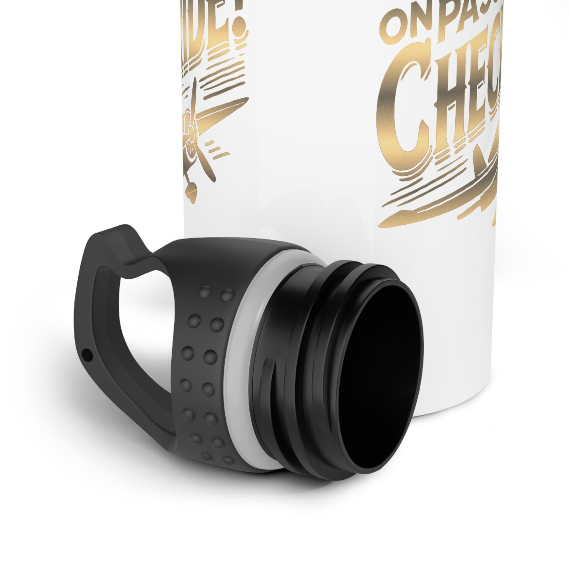 Congrats on passing your checkride! 20 oz. stainless steel water bottle (v1. gold)
