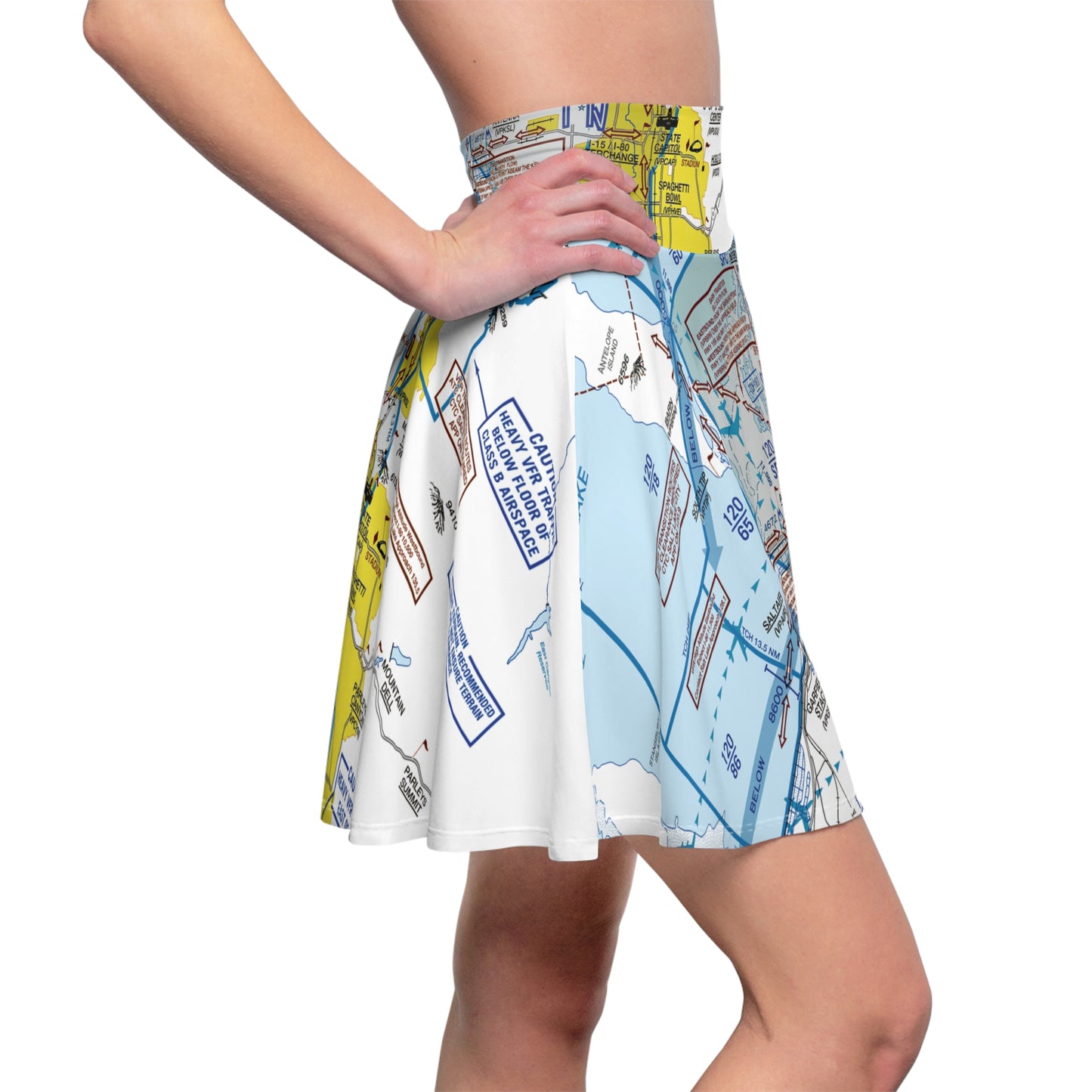 Salt Lake City Flyway Chart skater skirt