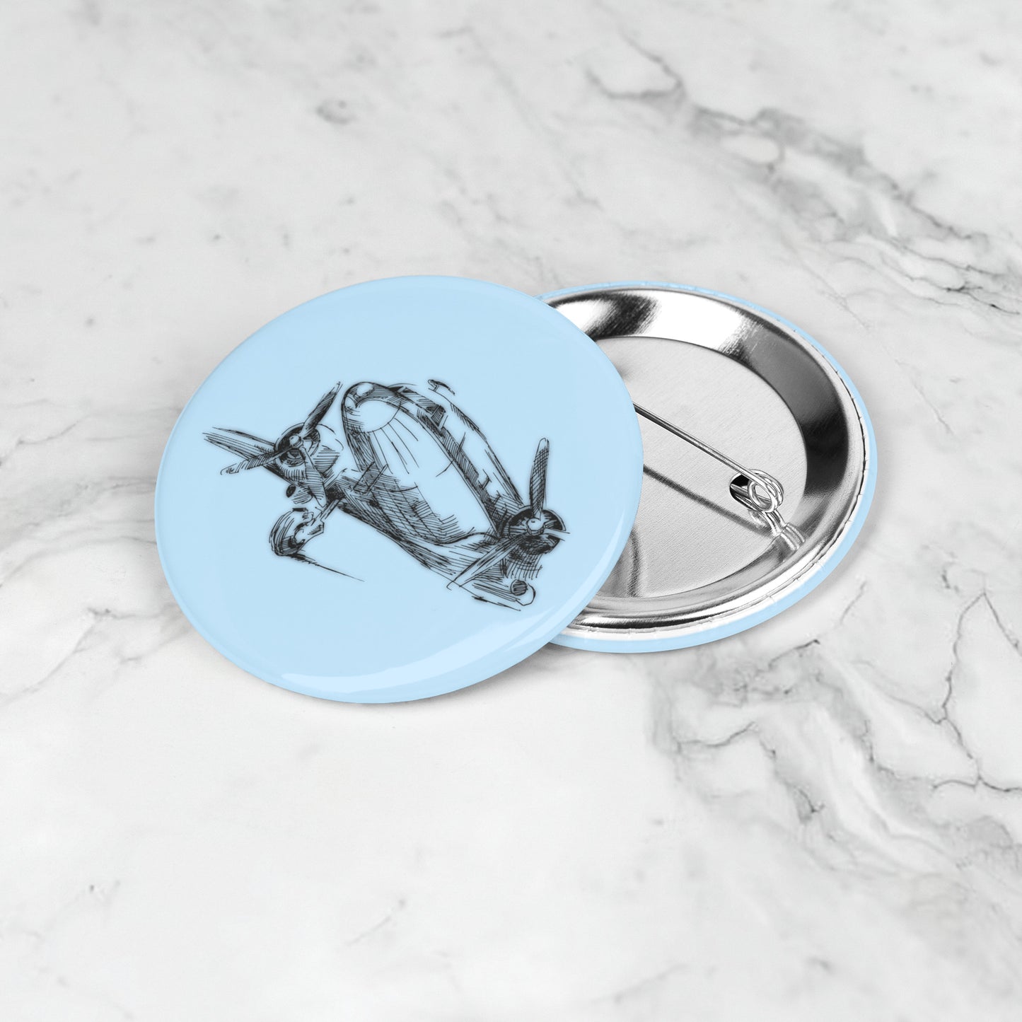 Aero 1 button pin (lt. blue)
