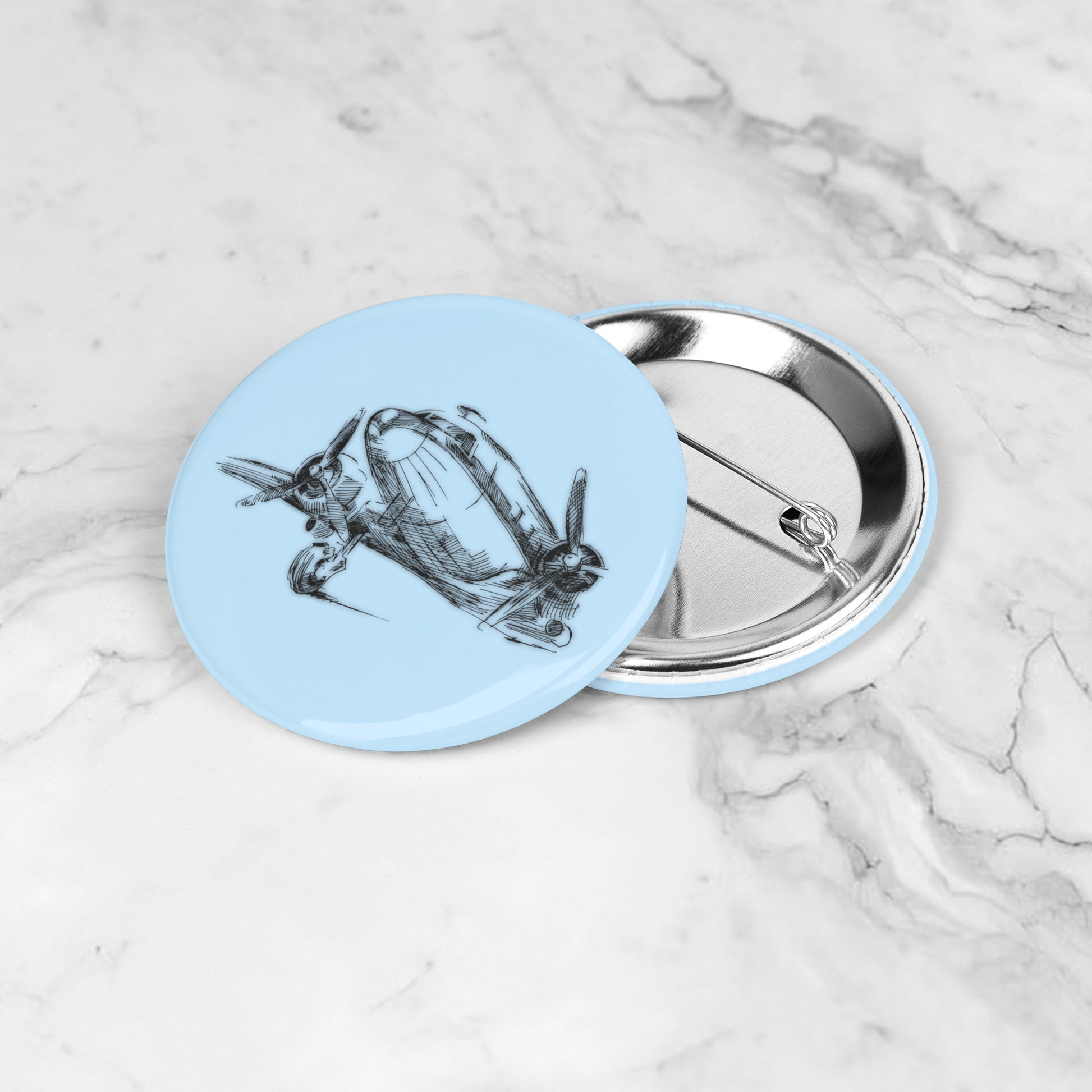 Aero 1 button pin (lt. blue)