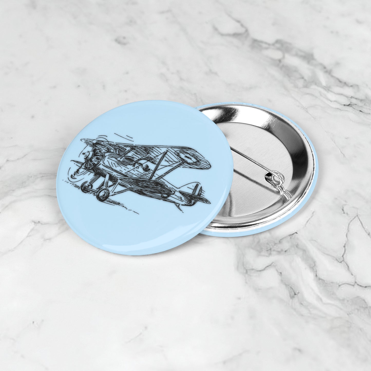 Aero 2 button pin (lt. blue)