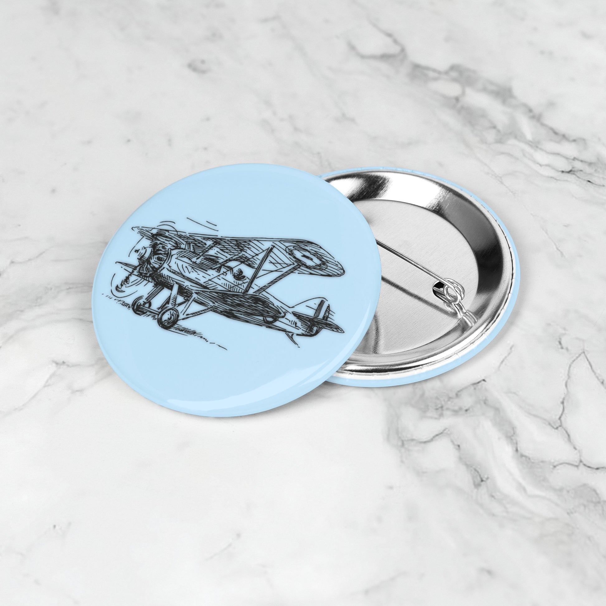 Aero 2 button pin (lt. blue)