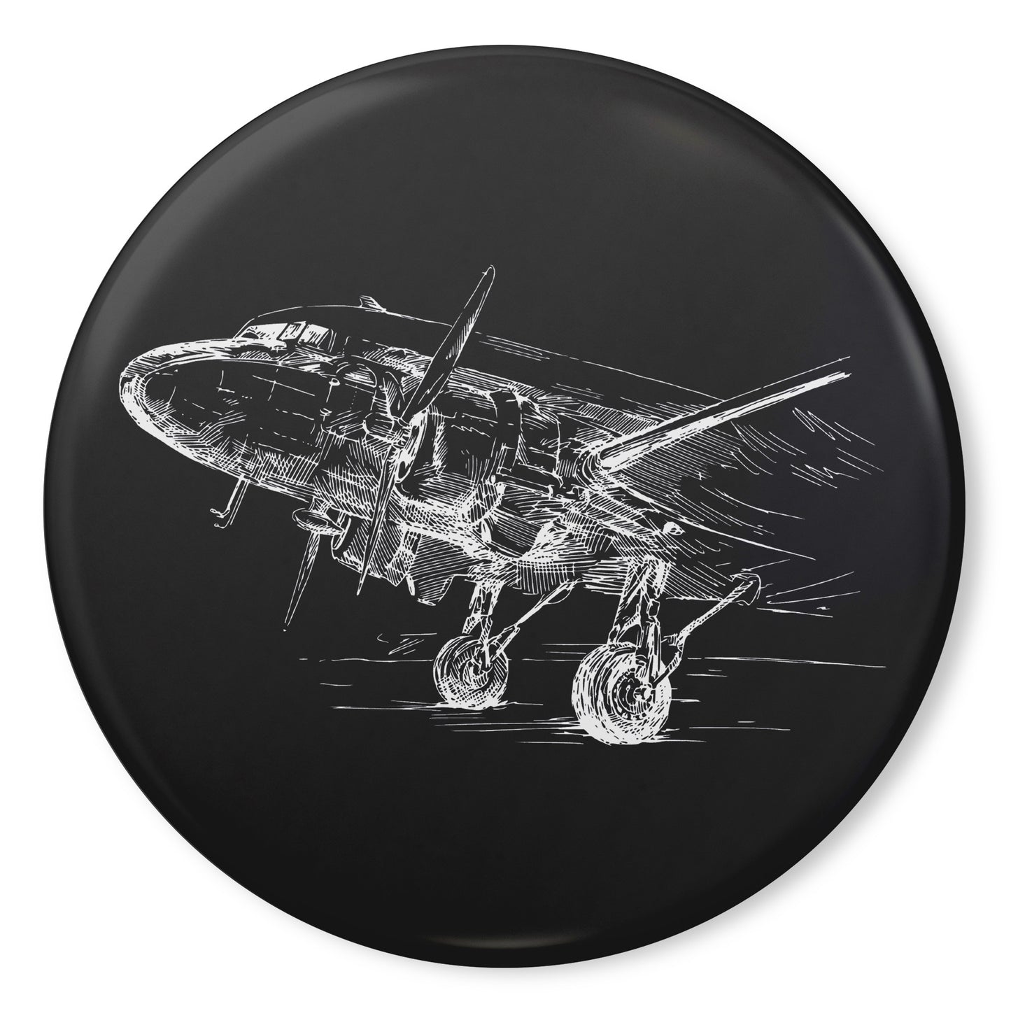 Aero 3 button pin (black)