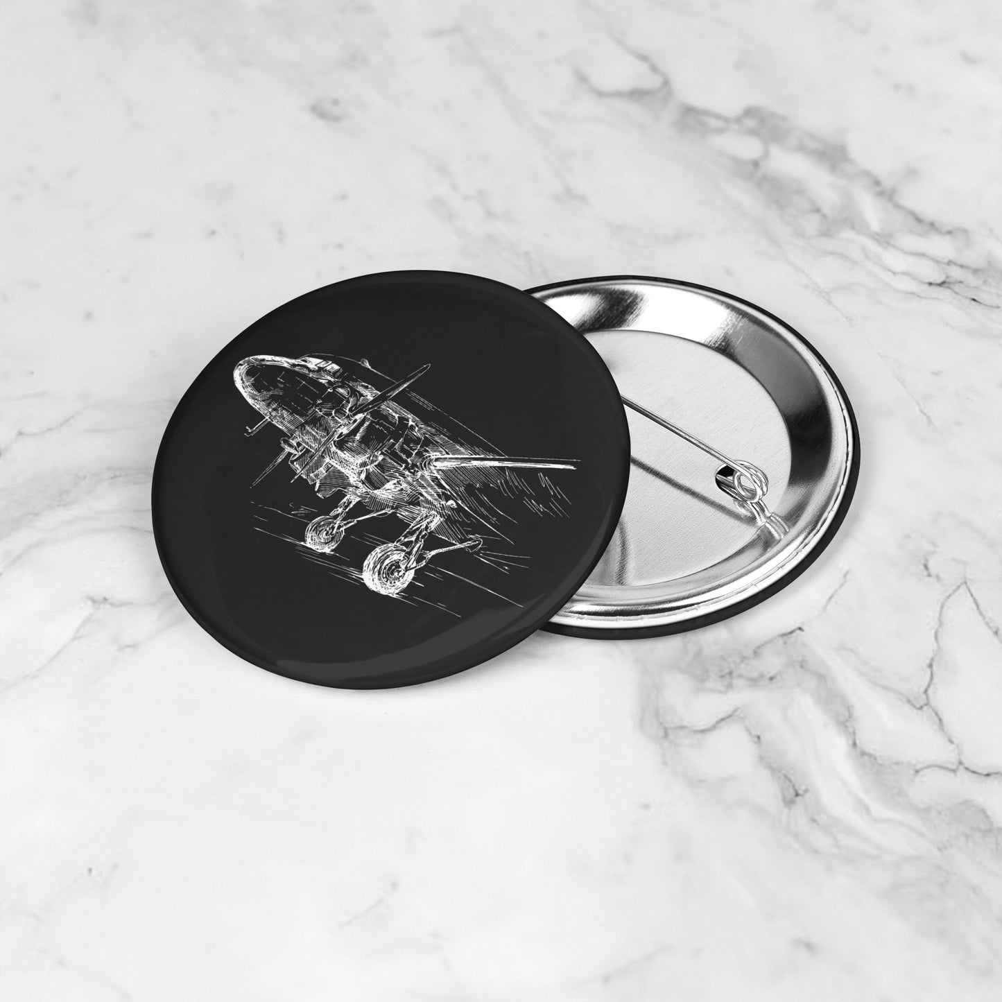 Aero 3 button pin (black)