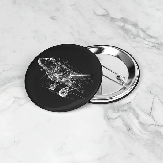 Aero 3 button pin (black)