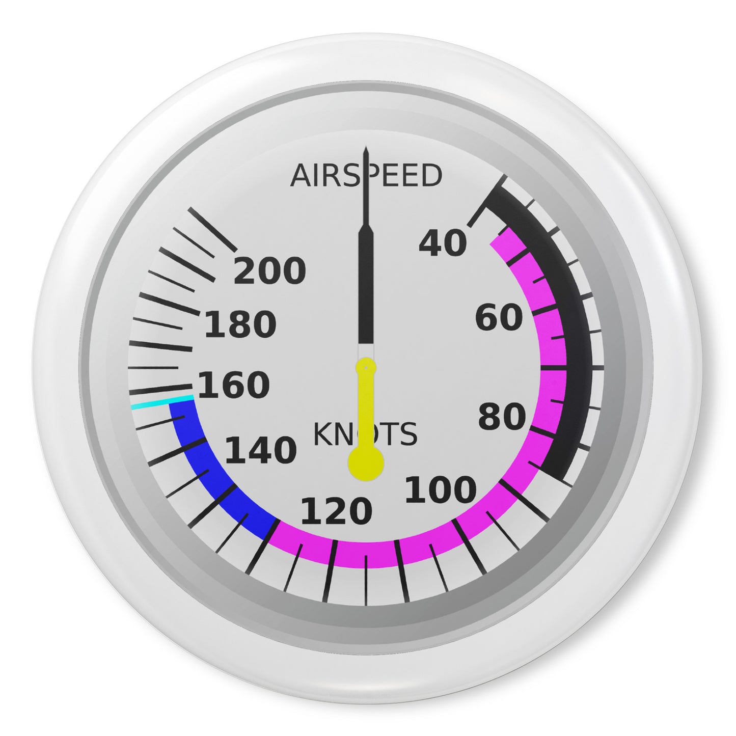 Airspeed indicator button pin (white)