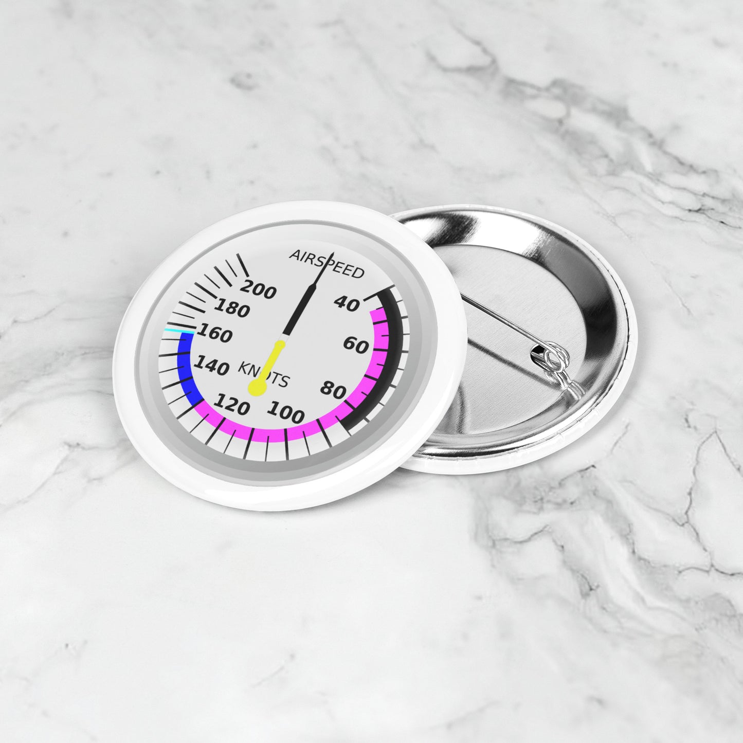 Airspeed indicator button pin (white)