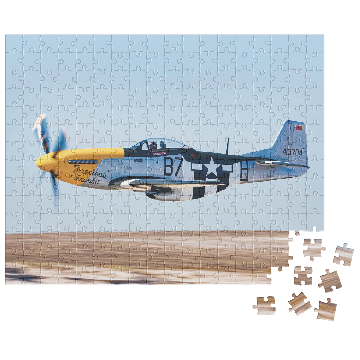 Aviation themed jigsaw puzzle (P-51 Mustang v3)