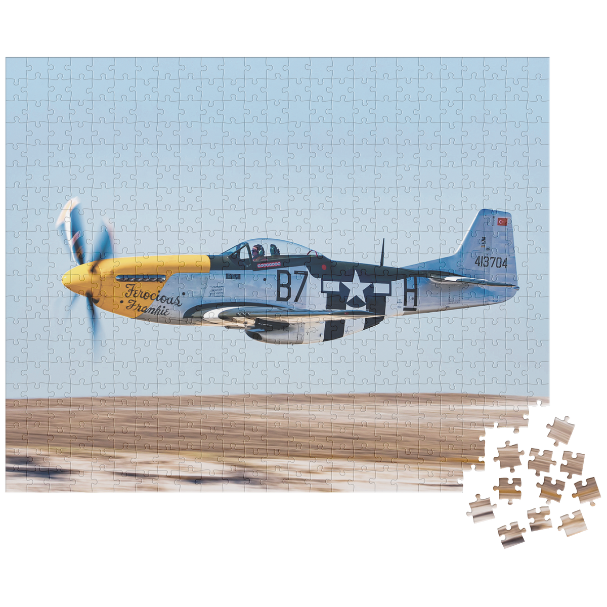Aviation themed jigsaw puzzle (P-51 Mustang v3)