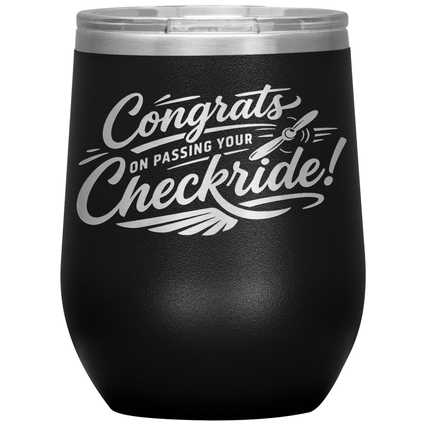 Congrats on passing your checkride! 12 oz. tumbler (v4)
