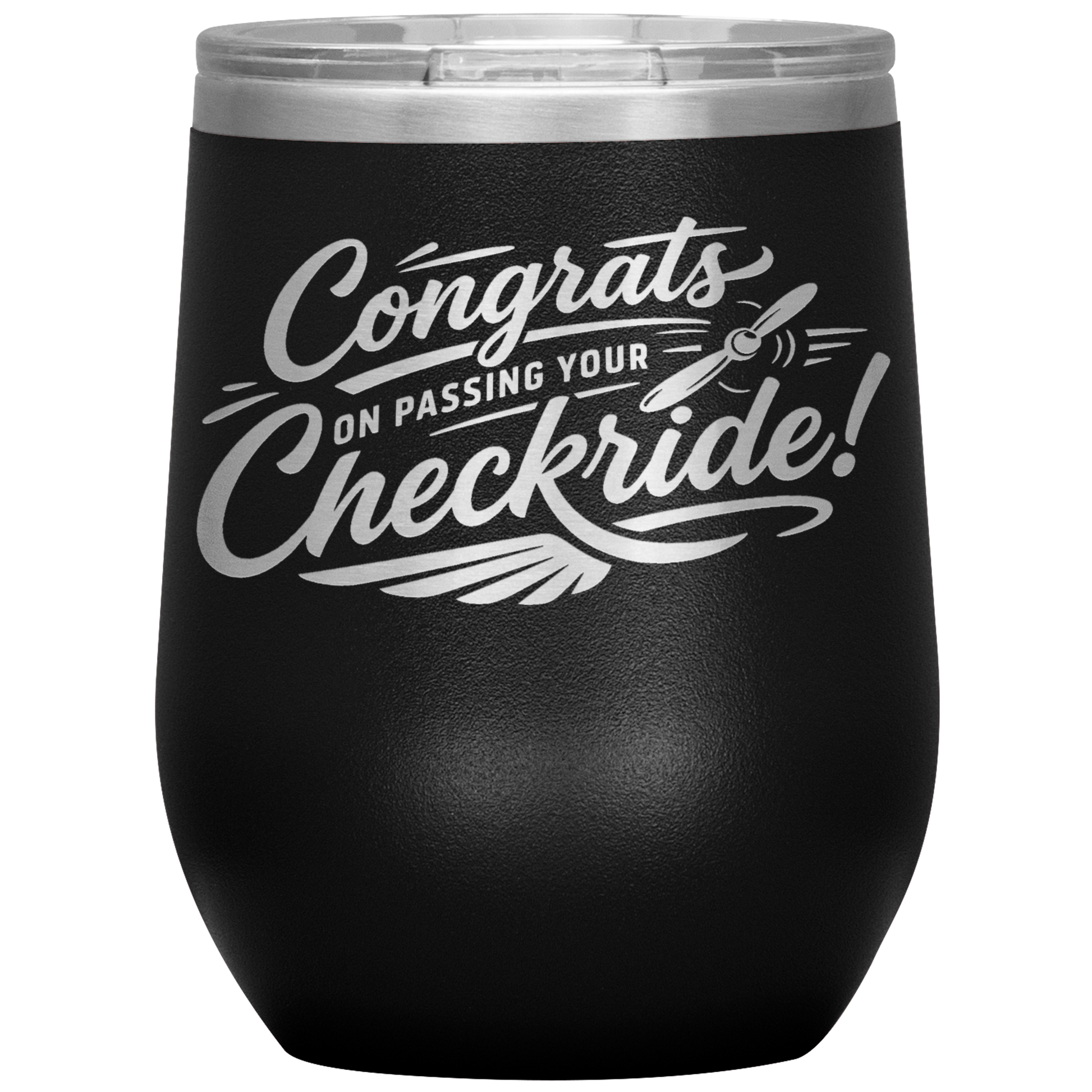 Congrats on passing your checkride! 12 oz. tumbler (v4)