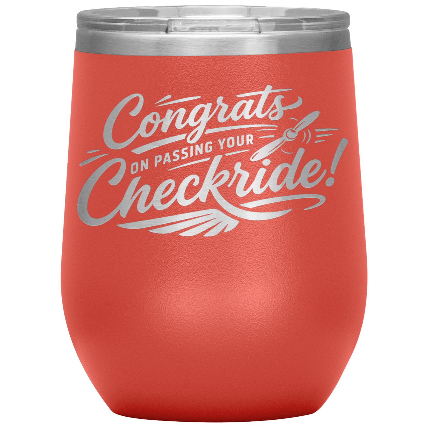 Congrats on passing your checkride! 12 oz. tumbler (v4)