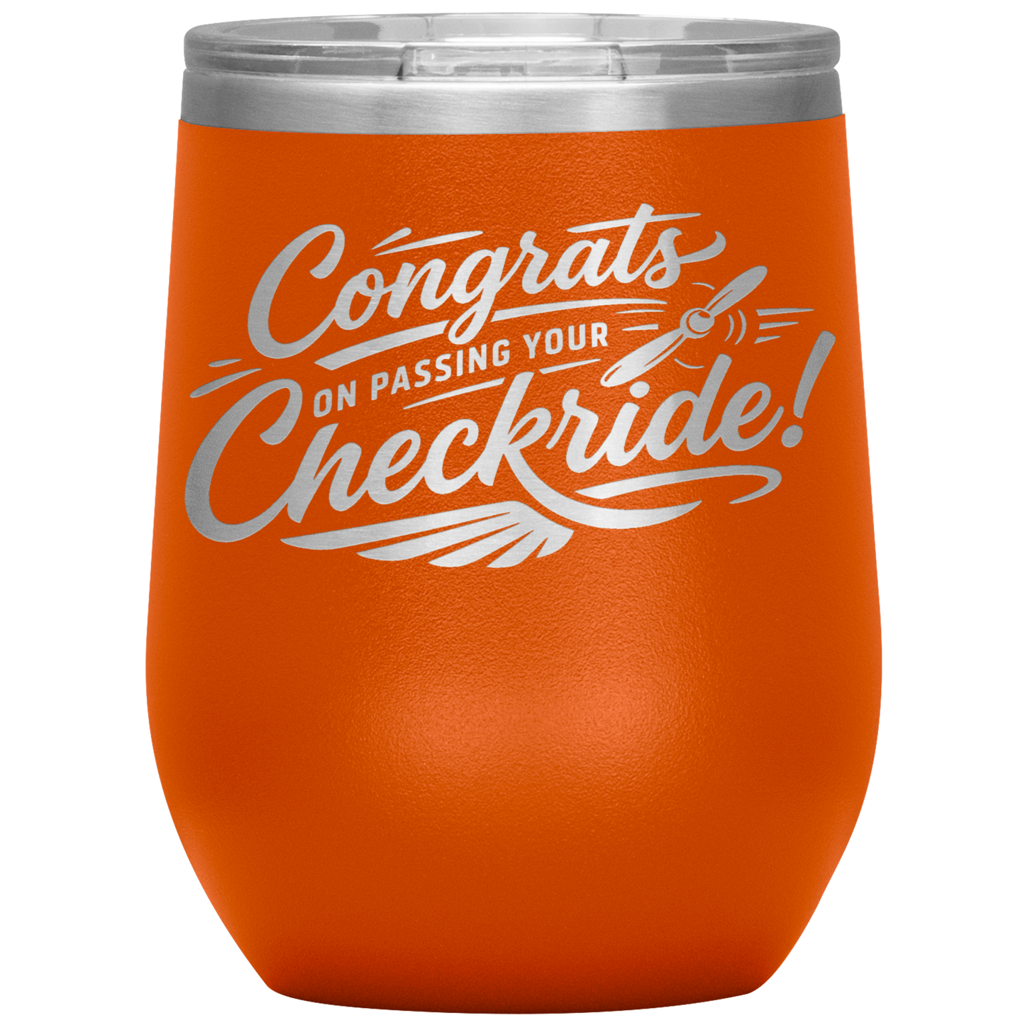 Congrats on passing your checkride! 12 oz. tumbler (v4)