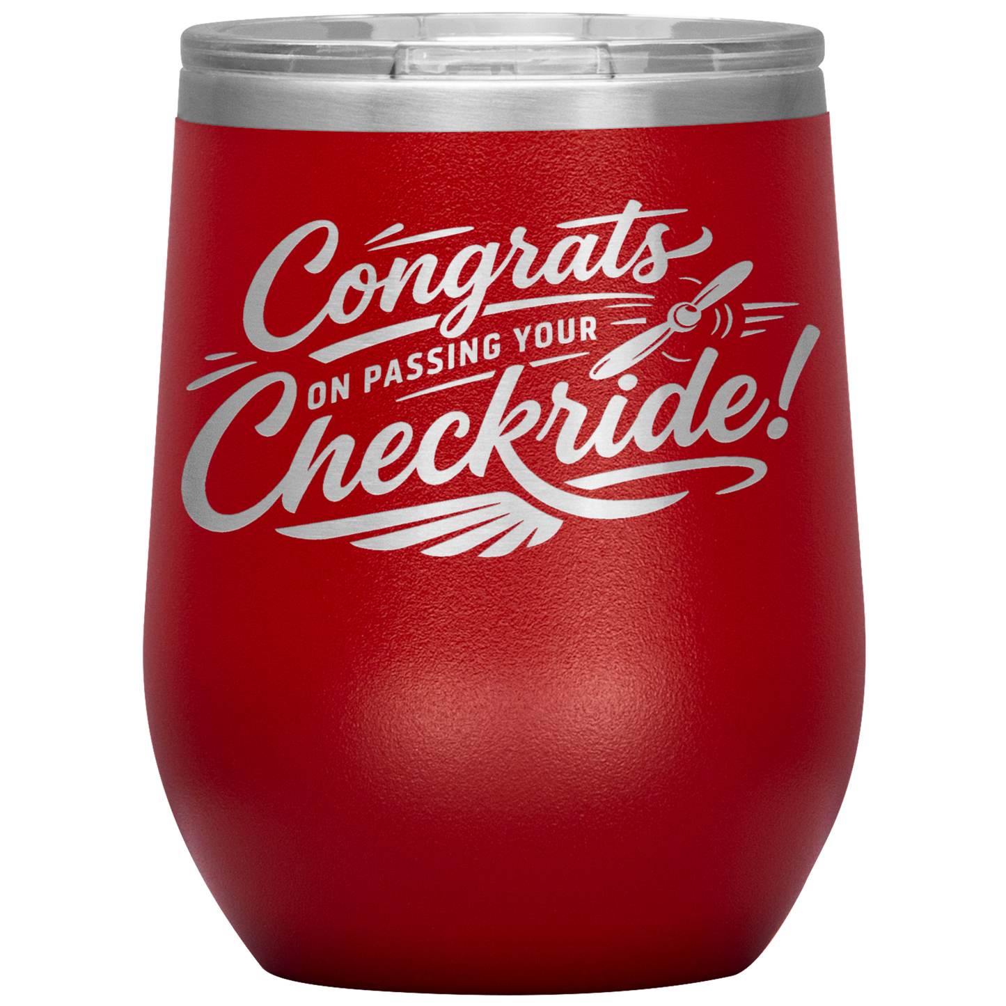 Congrats on passing your checkride! 12 oz. tumbler (v4)