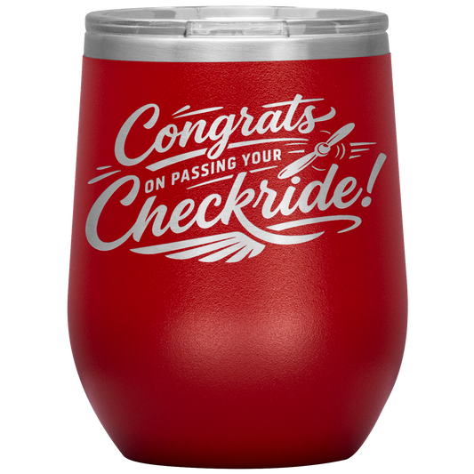 Congrats on passing your checkride! 12 oz. tumbler (v4)