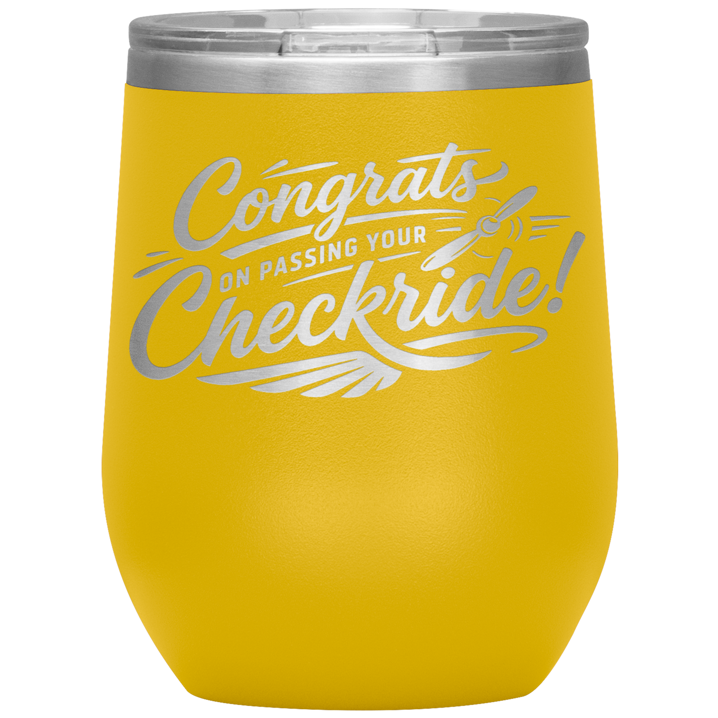 Congrats on passing your checkride! 12 oz. tumbler (v4)