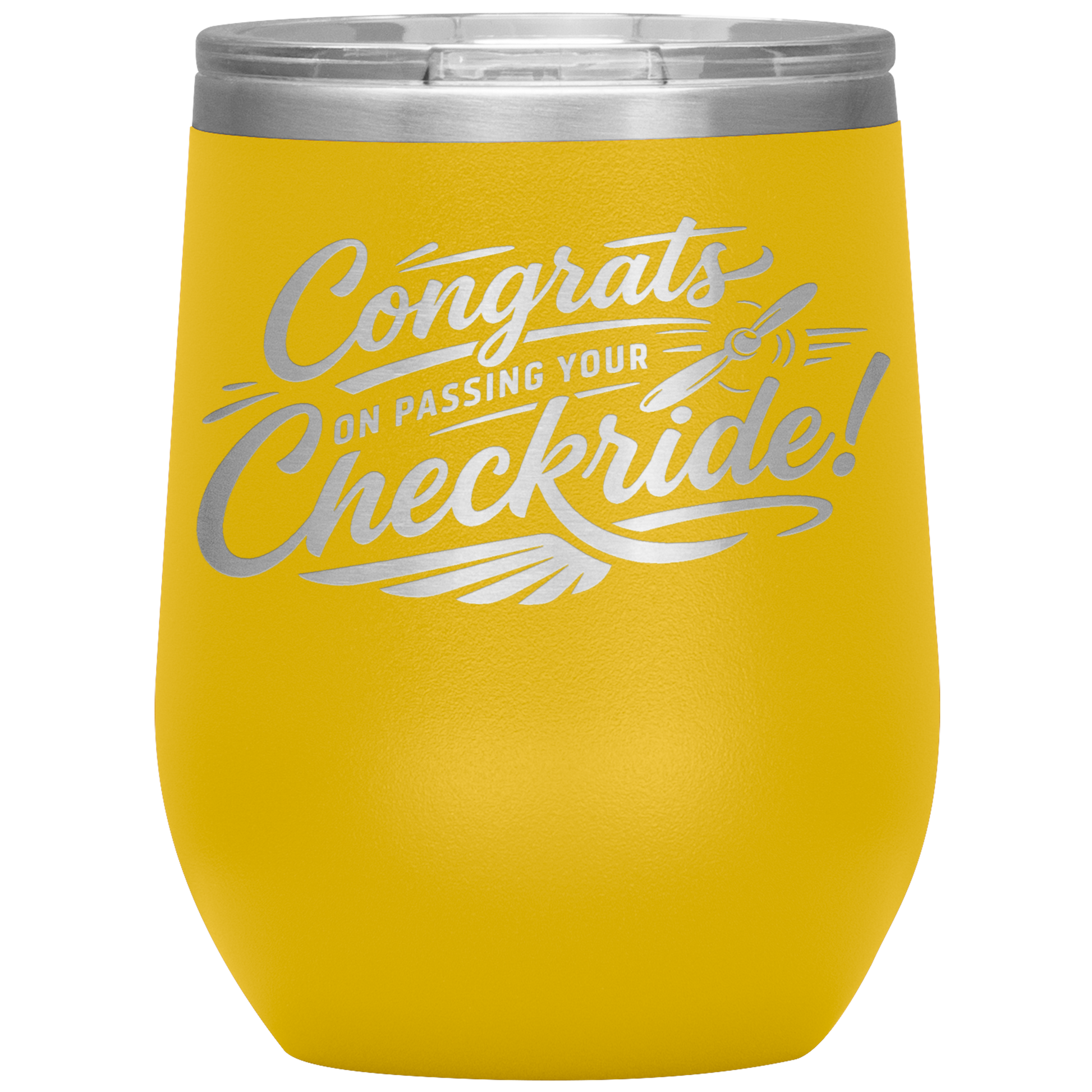 Congrats on passing your checkride! 12 oz. tumbler (v4)
