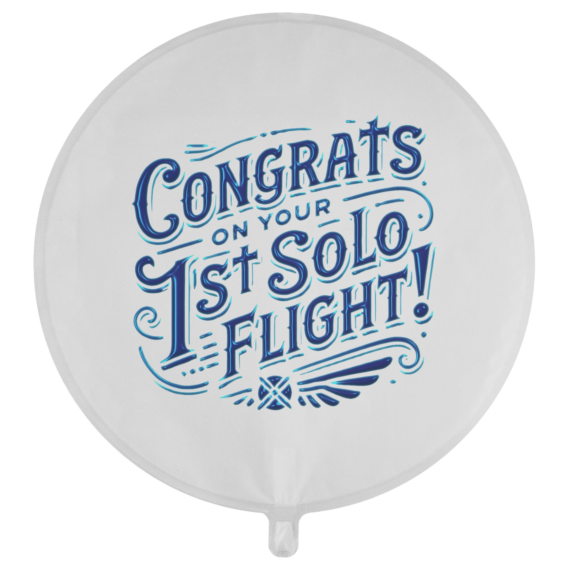 Congrats on your 1st Solo Flight! reusable balloon (d.blue)