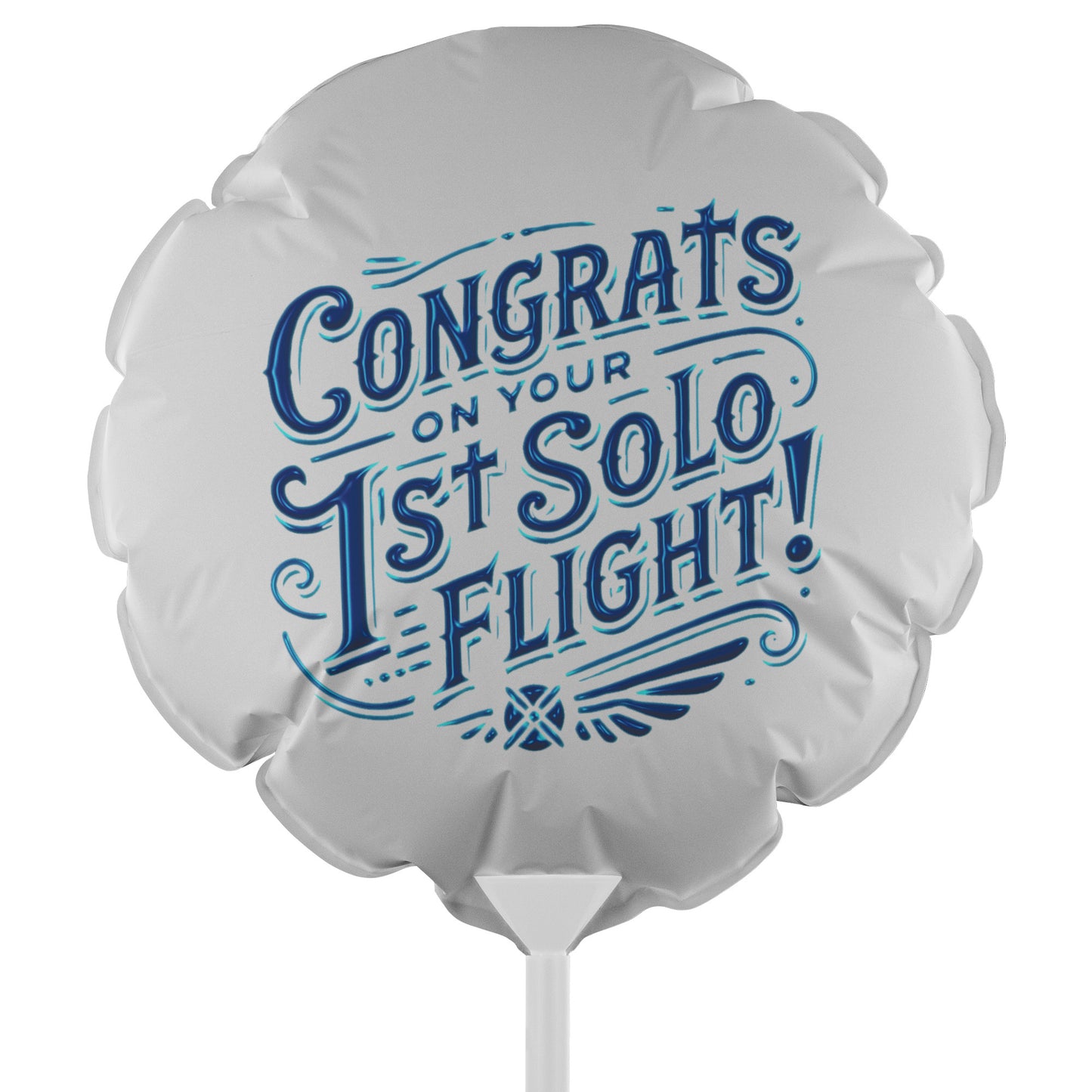 Congrats on your 1st Solo Flight! reusable balloon (d.blue)