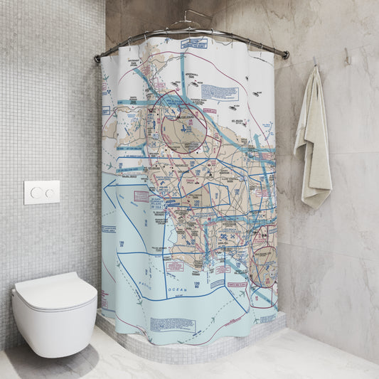 LAX Flyway Chart Shower Curtain