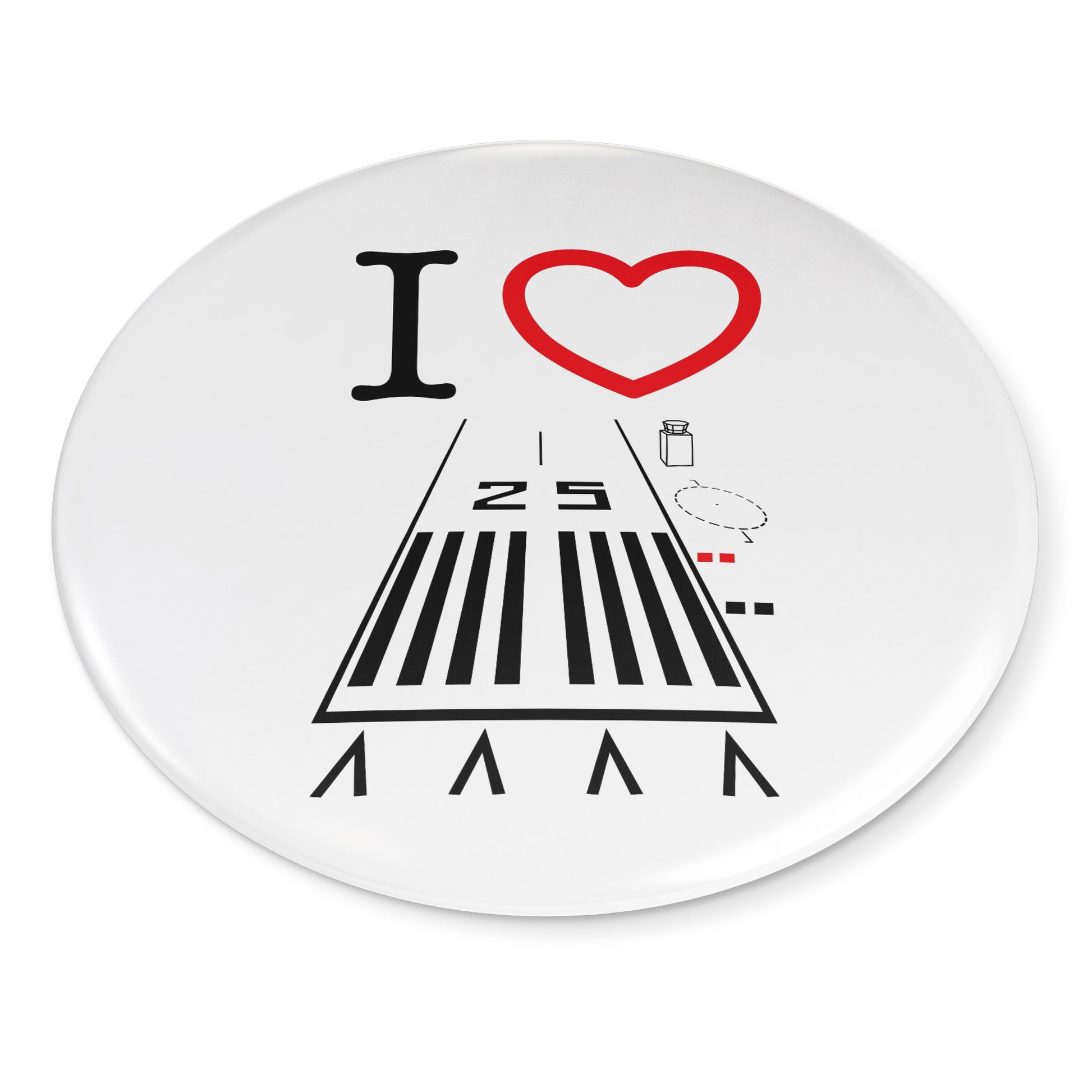 Hawthorne Airport Runway 25 button pin (white)