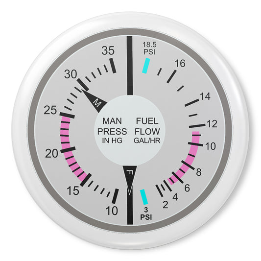Manifold Pressure & Fuel Flow Gauge button pin (white)