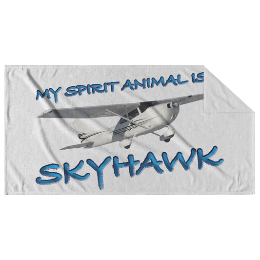 My Spirit Animal is a Skyhawk beach towel (blue)