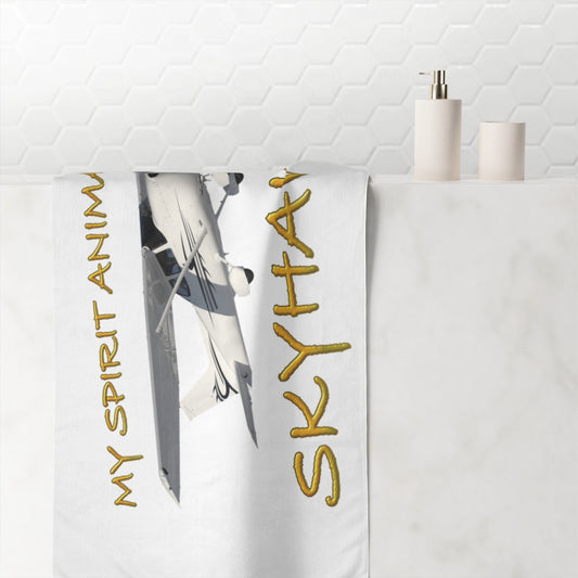 My Spirit Animal is a Skyhawk beach towel (yellow)