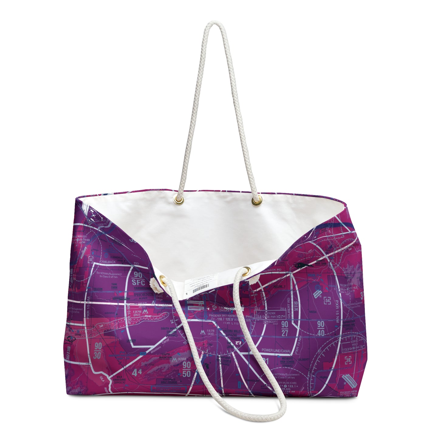Aeronautical Chart weekender tote bag (PHX/purple)